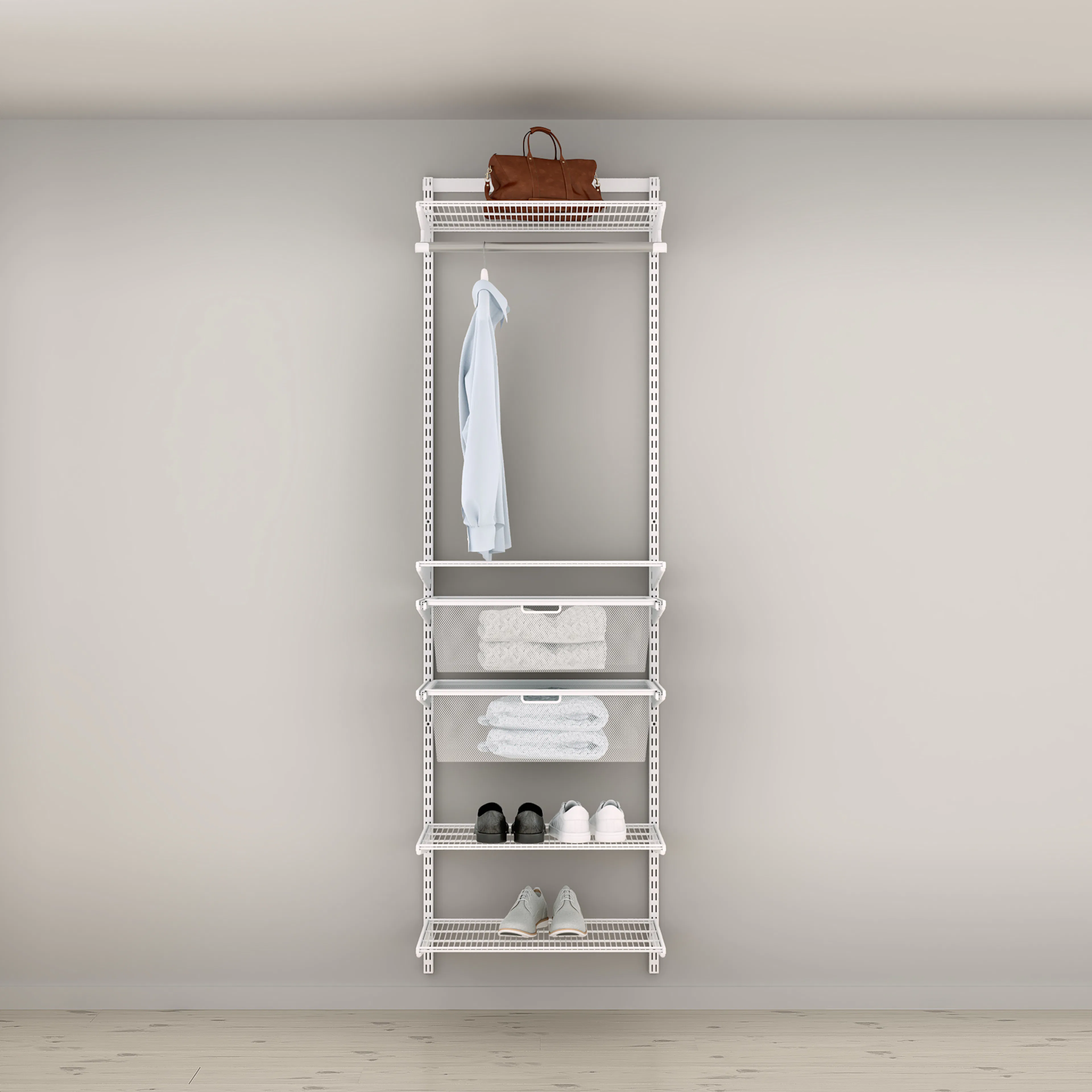 Innredningsløsning Elfa Garderobe Nr 2 Hvit B: 607 mm