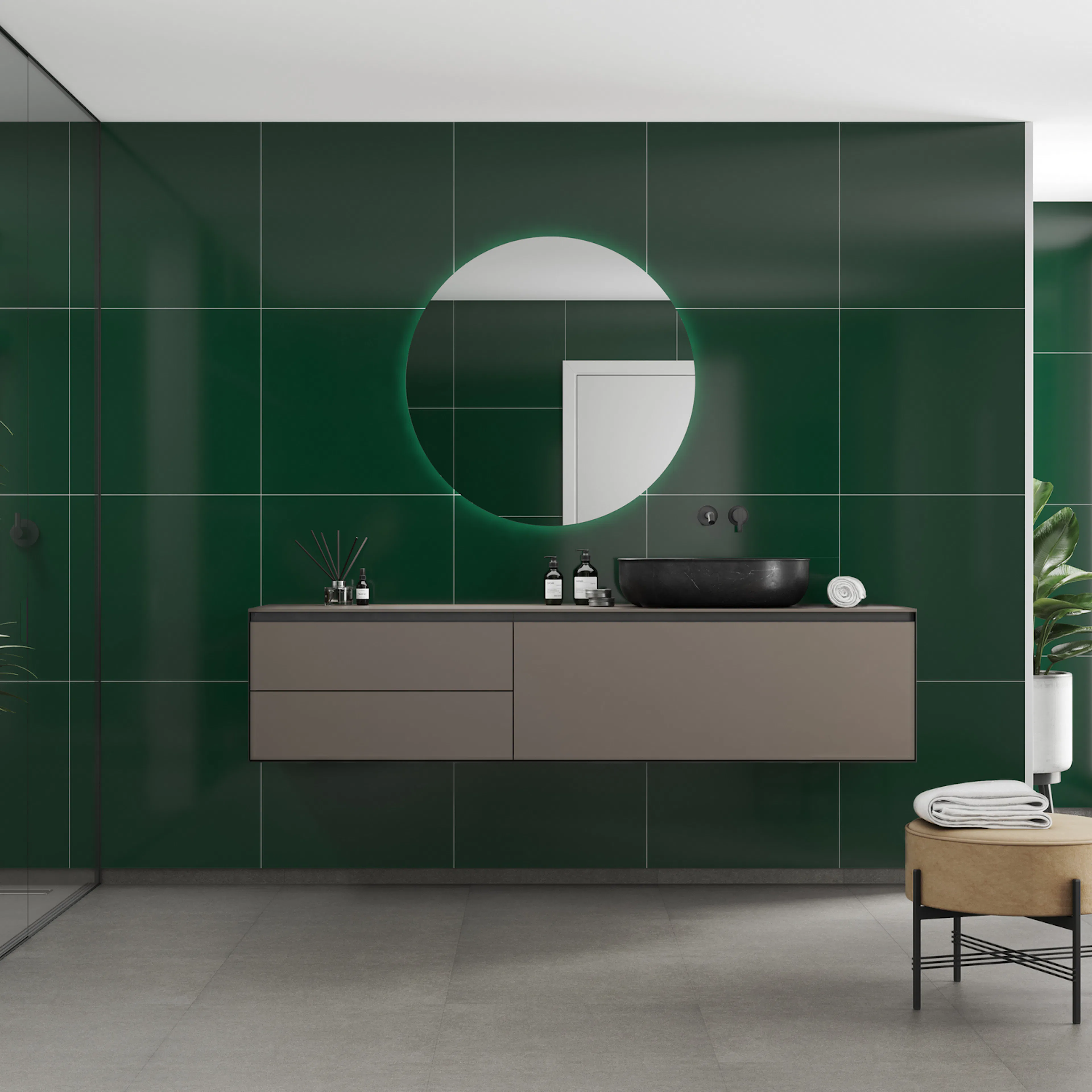 Baderomspanel Fibo 5231-M6060 Bottle Green