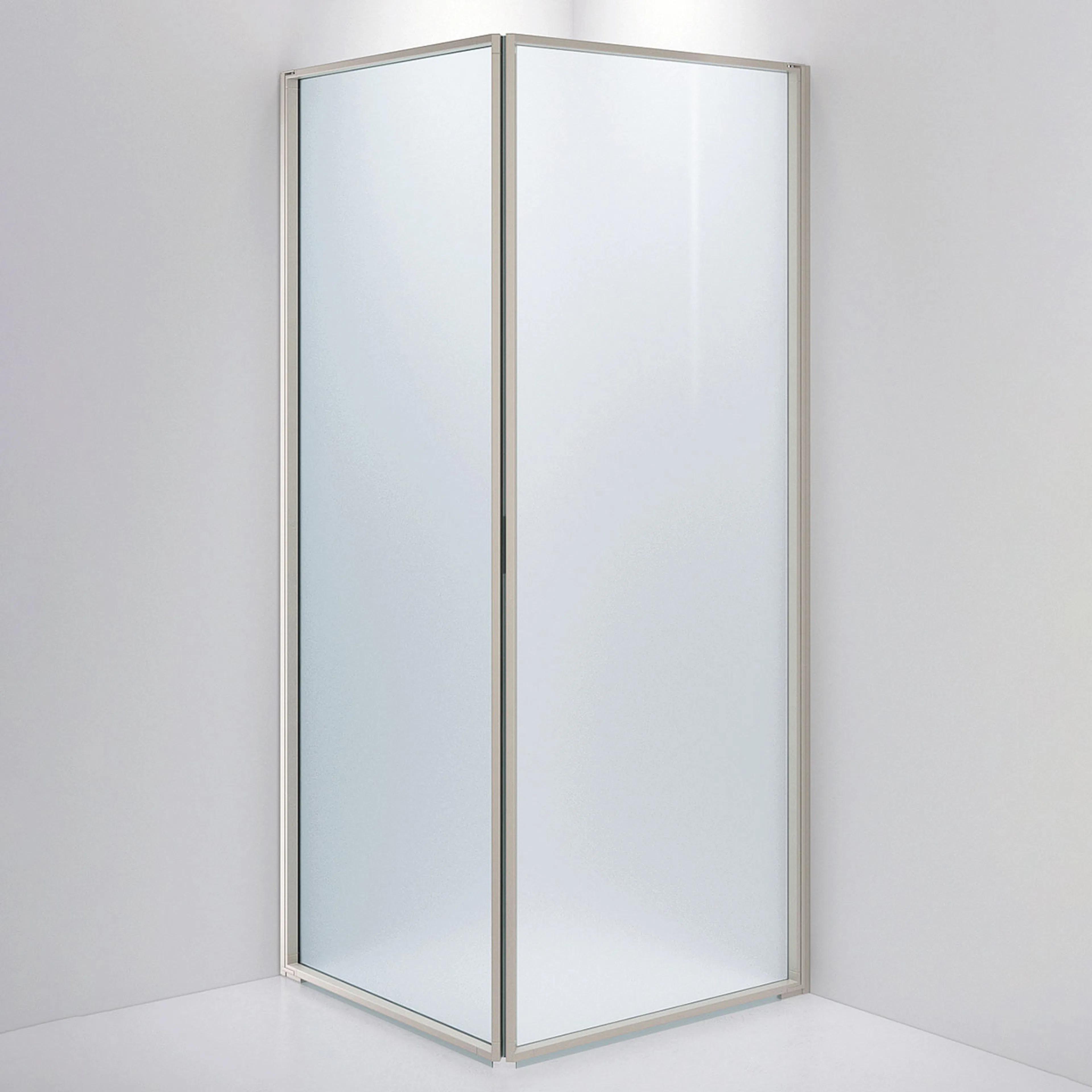 EDGE 12,Frosted, Stone,Yttermått 900x900,Höjd 2150. 900x900 mm, Profil: Stone, Glas: Frostat glas