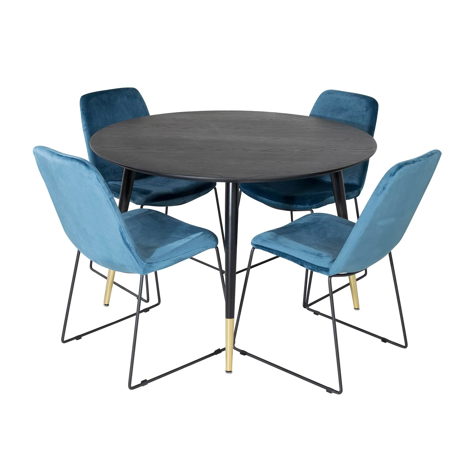 Spisegruppe Venture Home Dipp Ø115 cm med 4 Muce Stoler