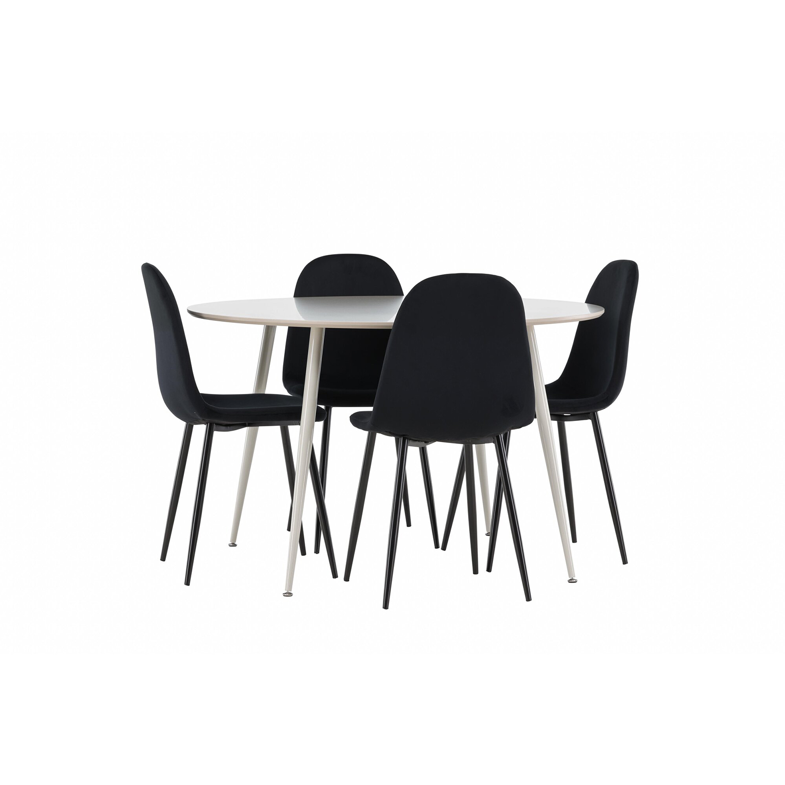 Spisegruppe Venture Home Plaza Ø120 med 4 stk Polar Stoler Fløyel