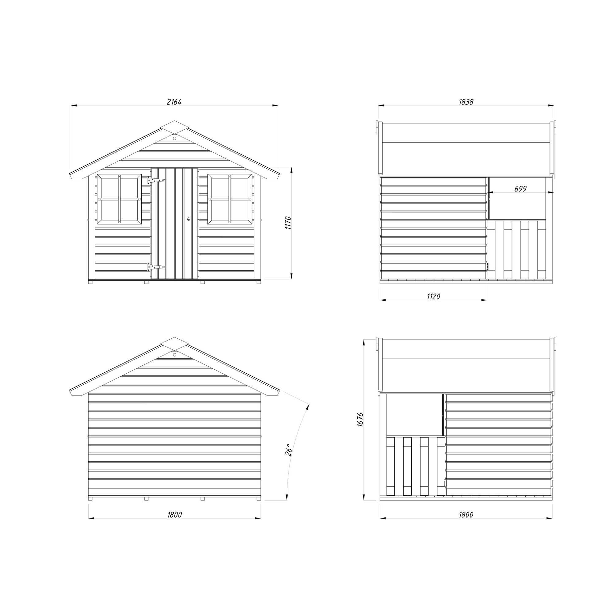 Lekestue Palmako Felix 1,9 m2 med Takshingel