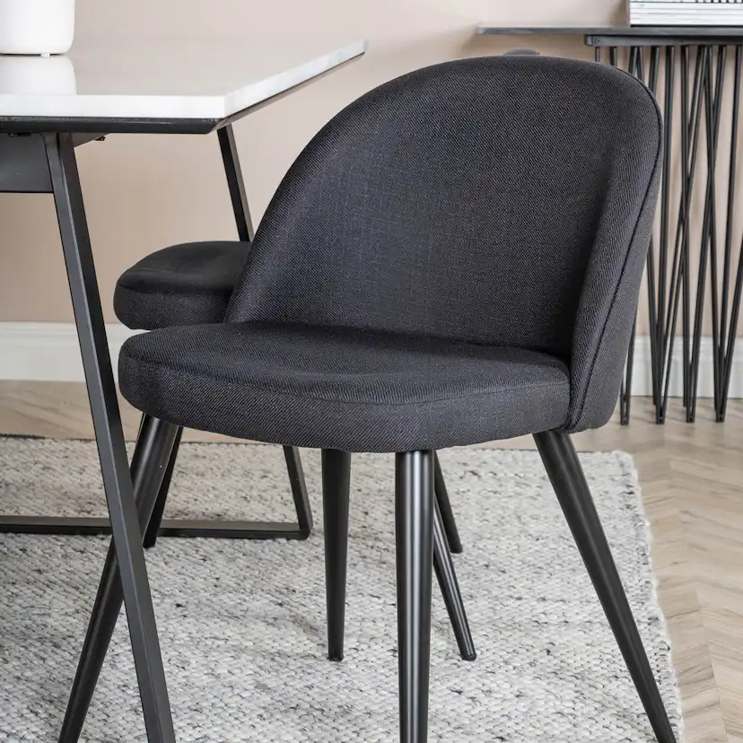 Spisegruppe Venture Home Estelle 140 med 4 Valentina Stoler Polyester