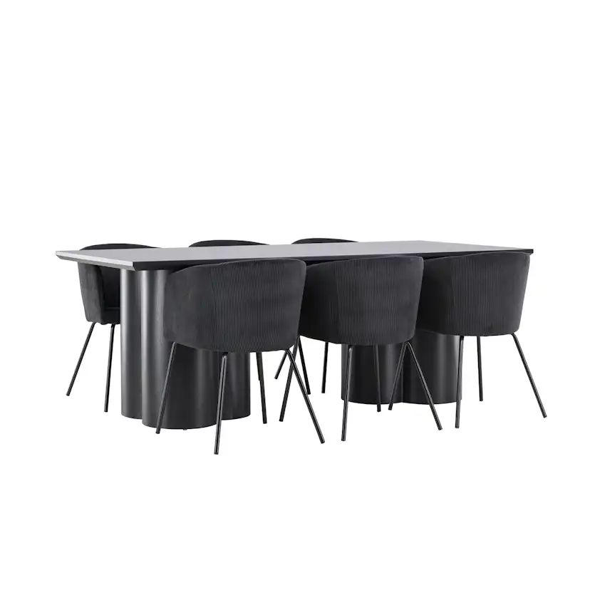 Spisegruppe Venture Home Olivia 210 med 6 stk Berit Stoler