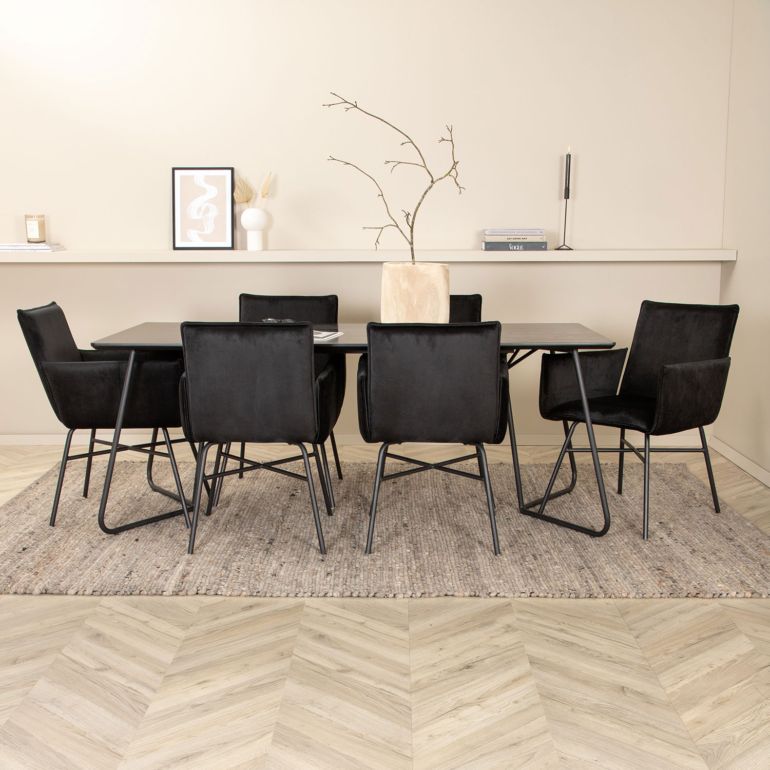 Spisegruppe Venture Home Peggy med 6 Petra Stoler