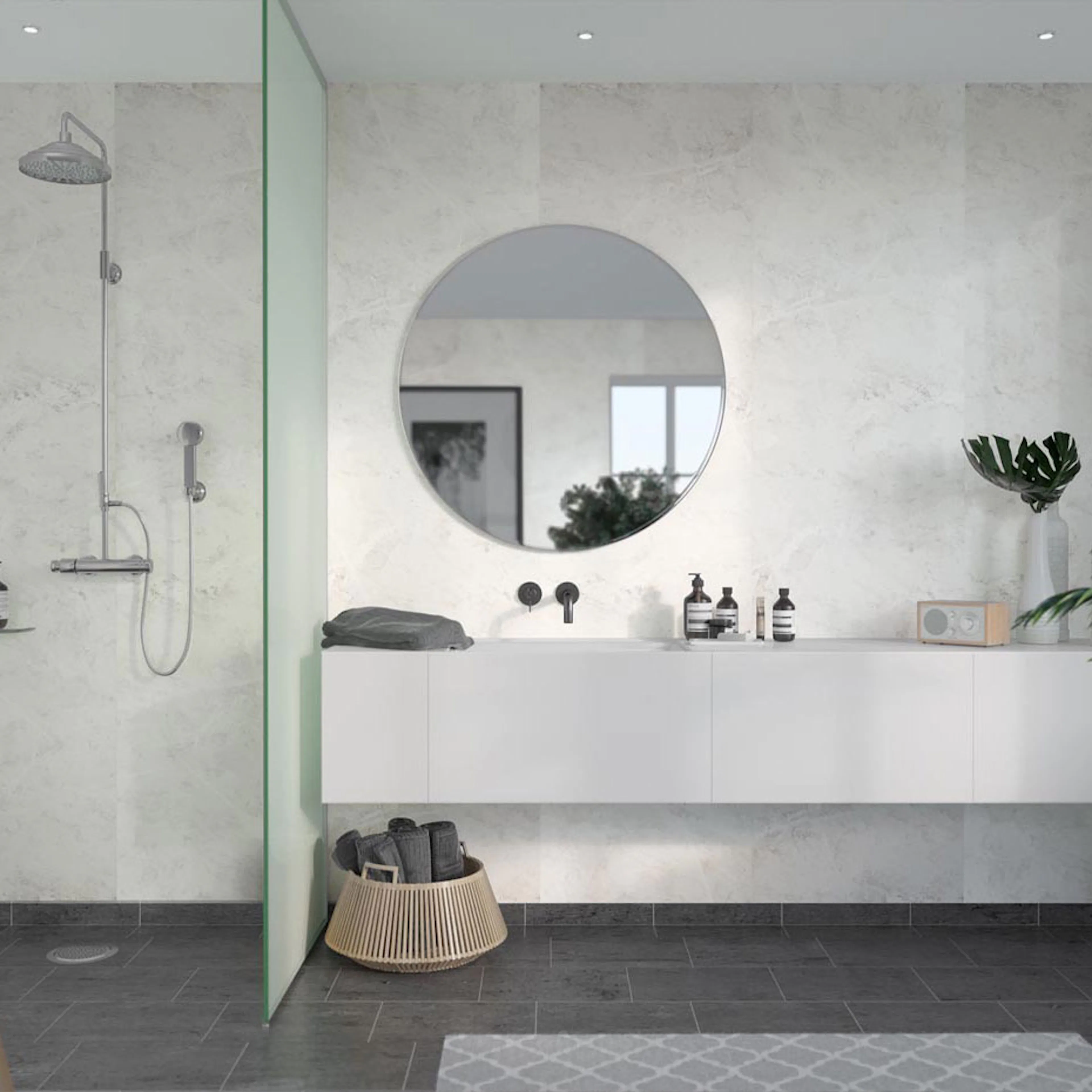 Baderomspanel Fibo 2273-00 S White Marble