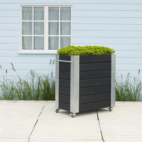 Blomsterkasse PLUS Cubic Svart 87x50x95 cm