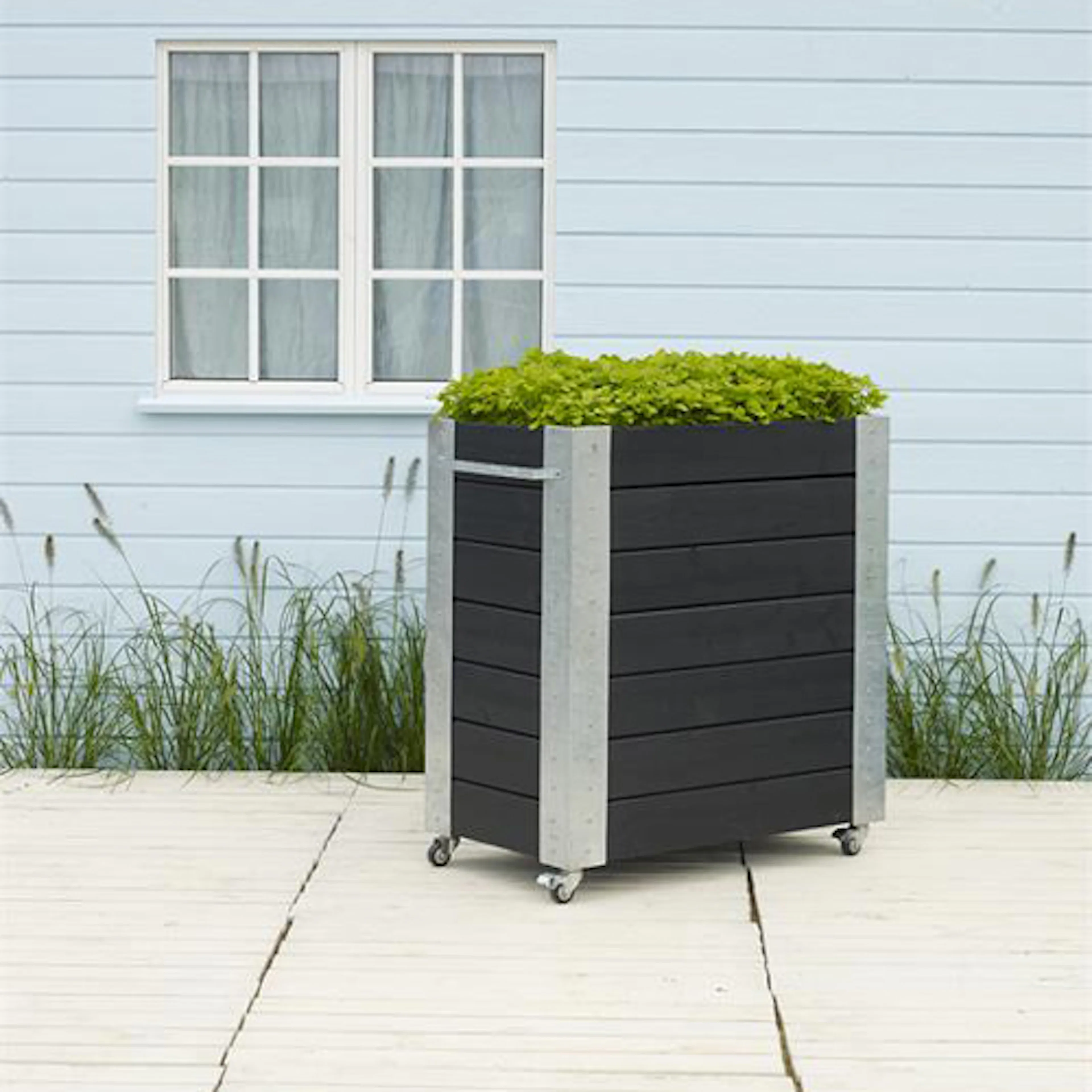 Blomsterkasse PLUS Cubic Svart 87x50x95 cm