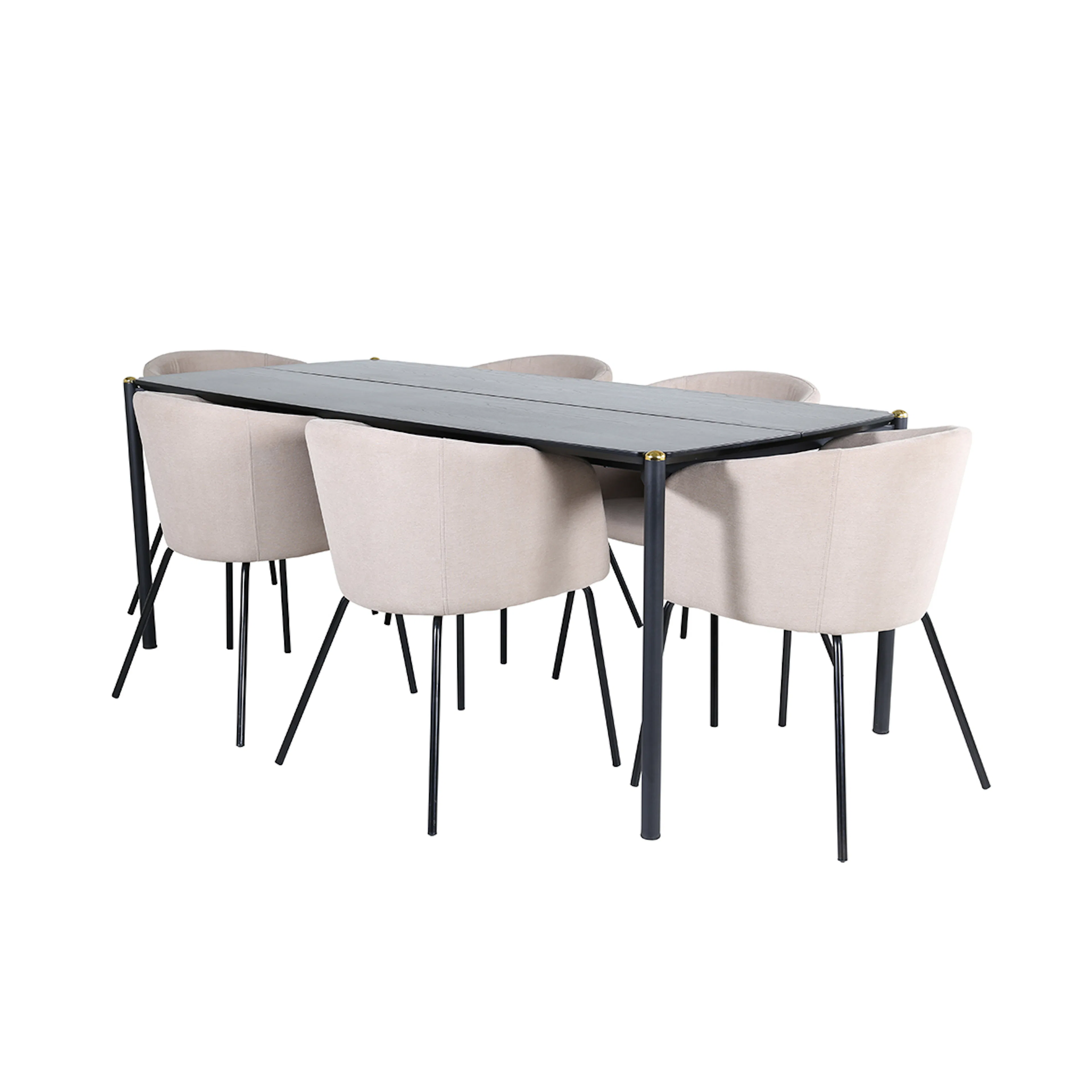 Spisegruppe Venture Home Paris med 6 Bergen Stoler Polyesterlinen