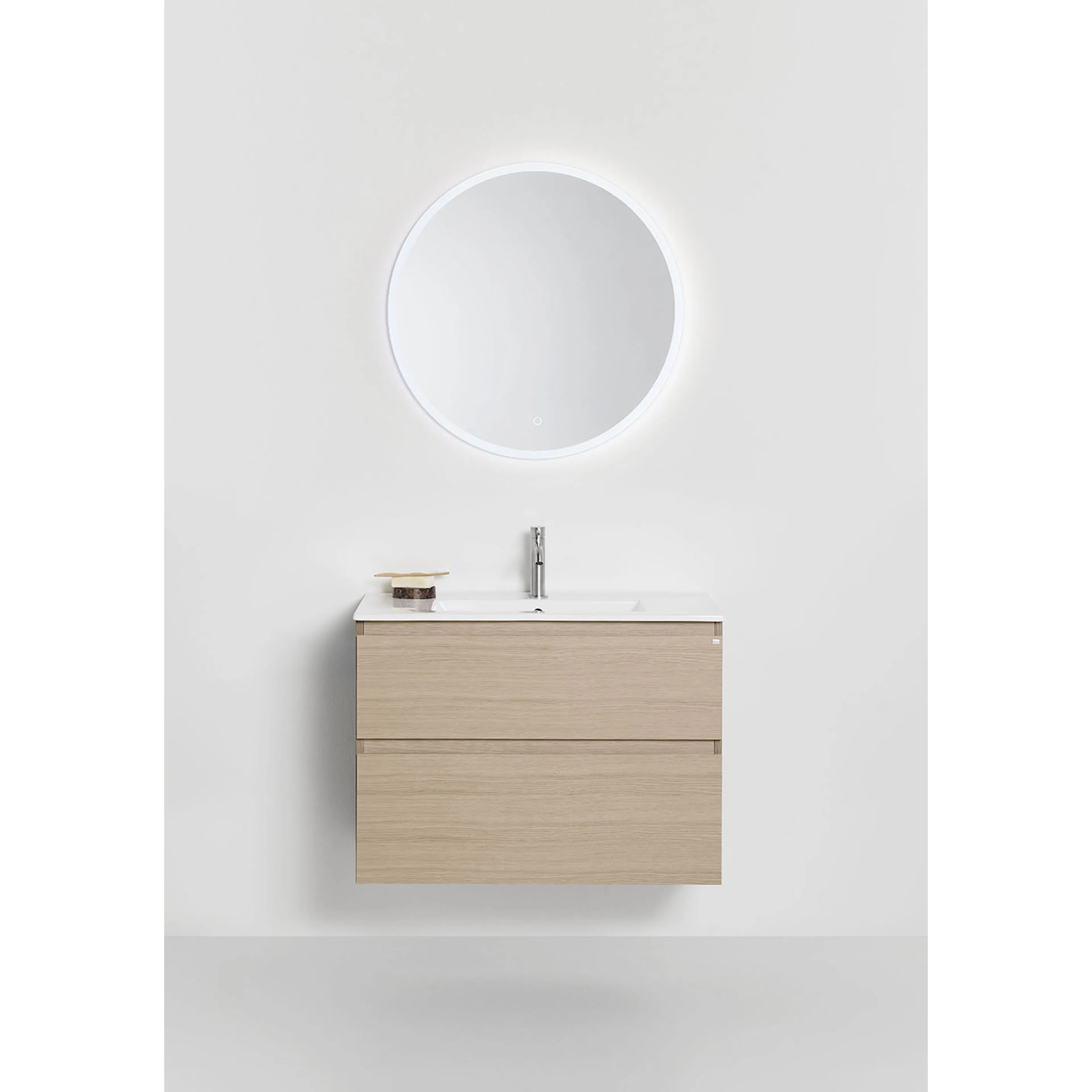 Tvättställsskåp Hafa Go Plus med Tvättställ Ljus Ek, B: 810mm