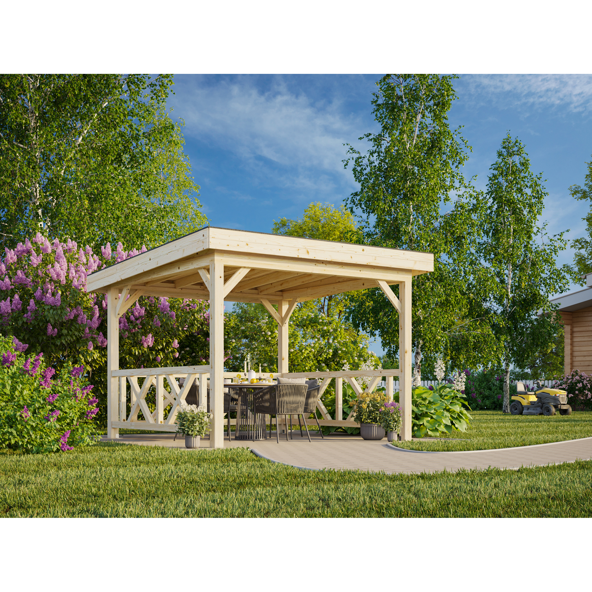 Lenna paviljong 8,3 m2 Set 301 Ubehandlet Tre