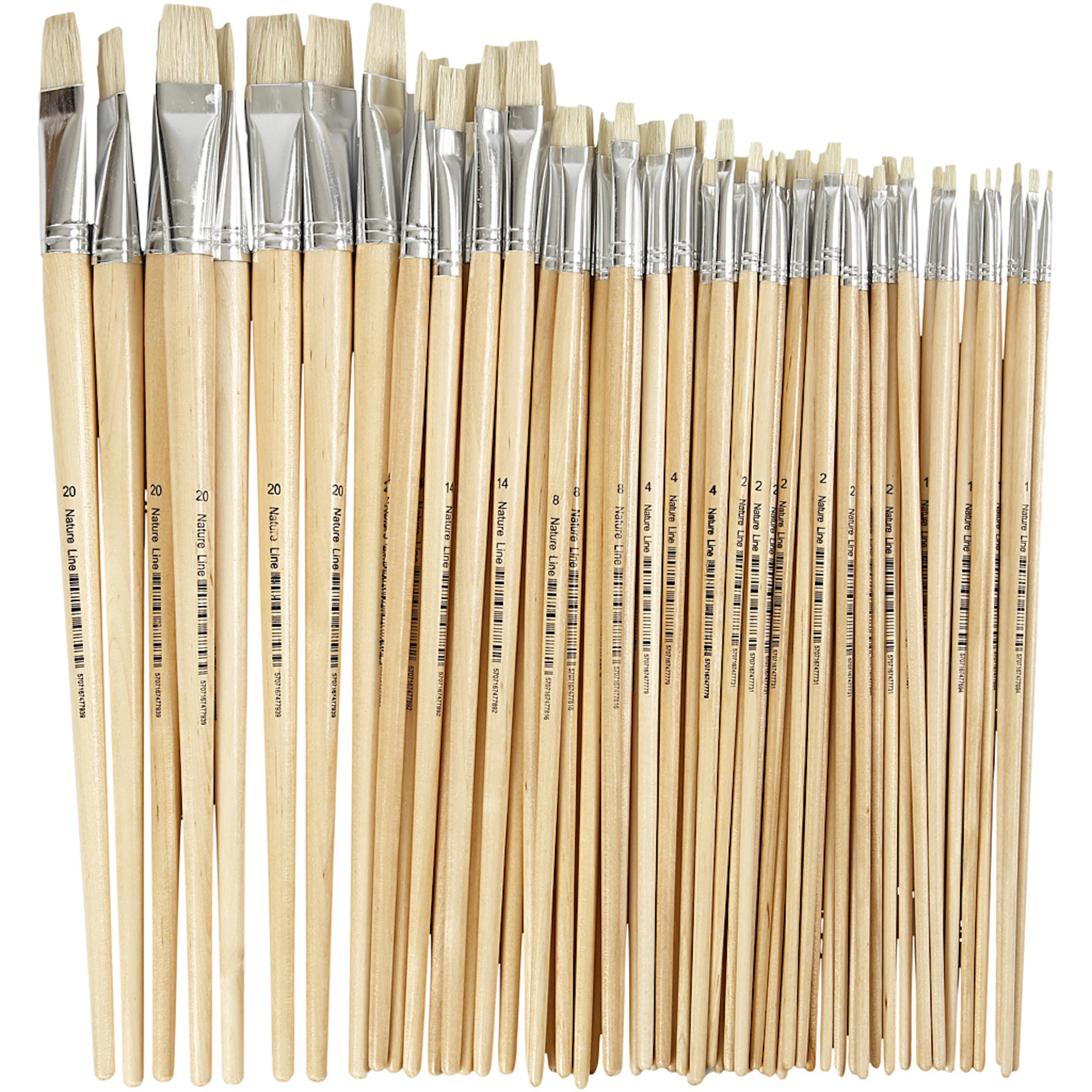 Pensler Creativ Company Natur Line Nr 1-20 Lange skaft 64 Stk/1 Pk