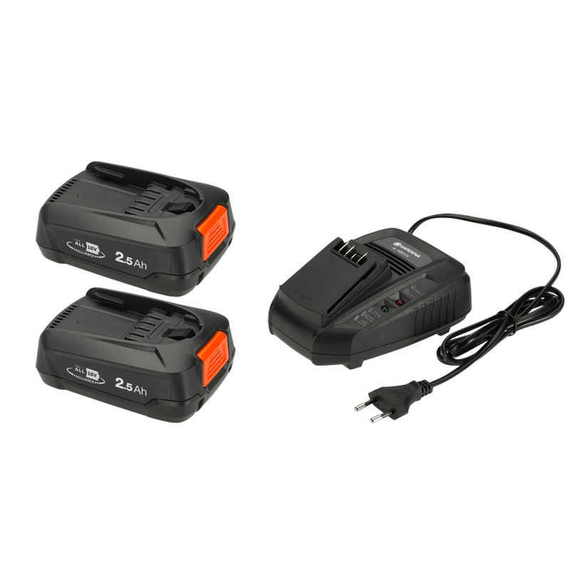 Batteri og hurtigladersett Gardena 18V