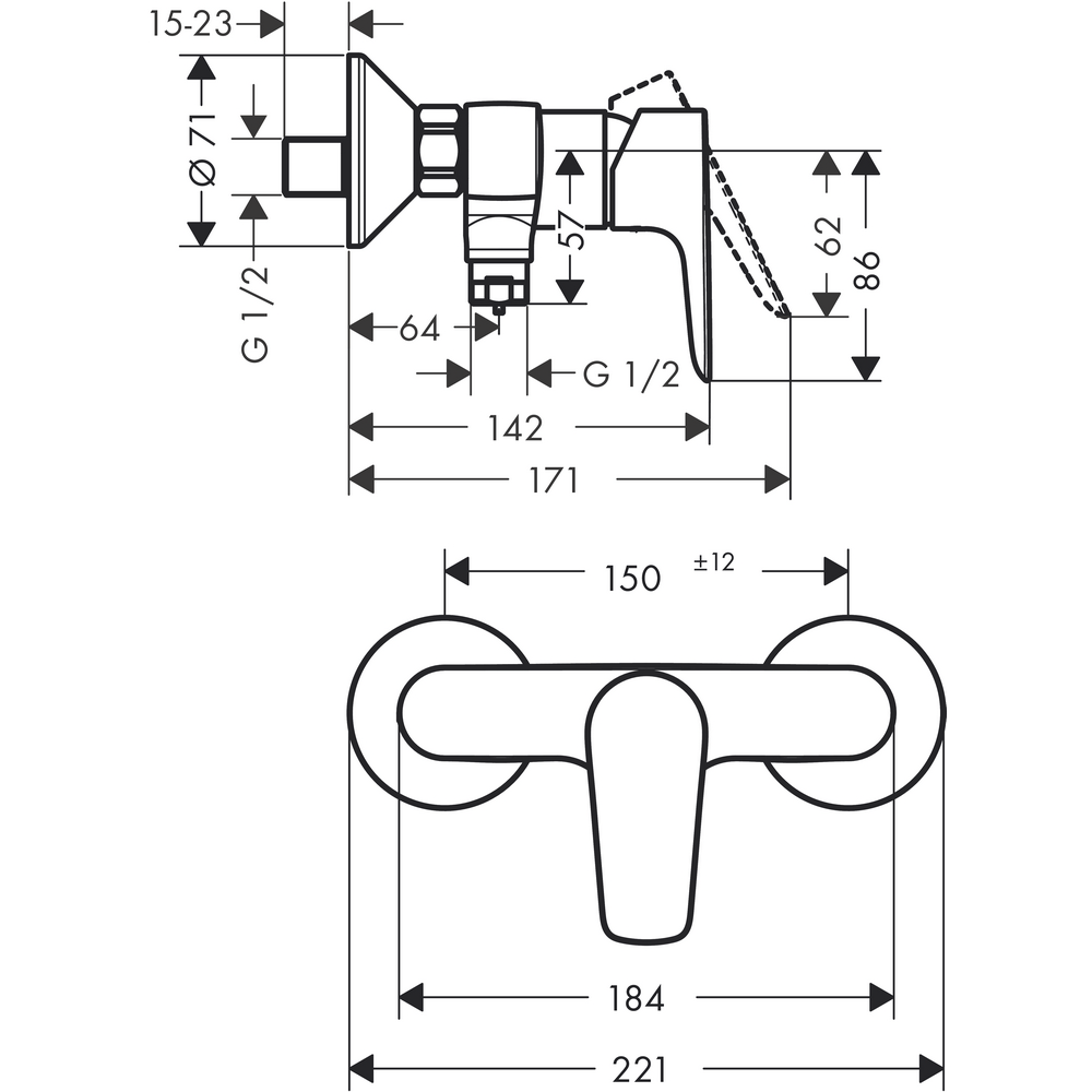 Dusjarmatur Hansgrohe Talis E 1-grep