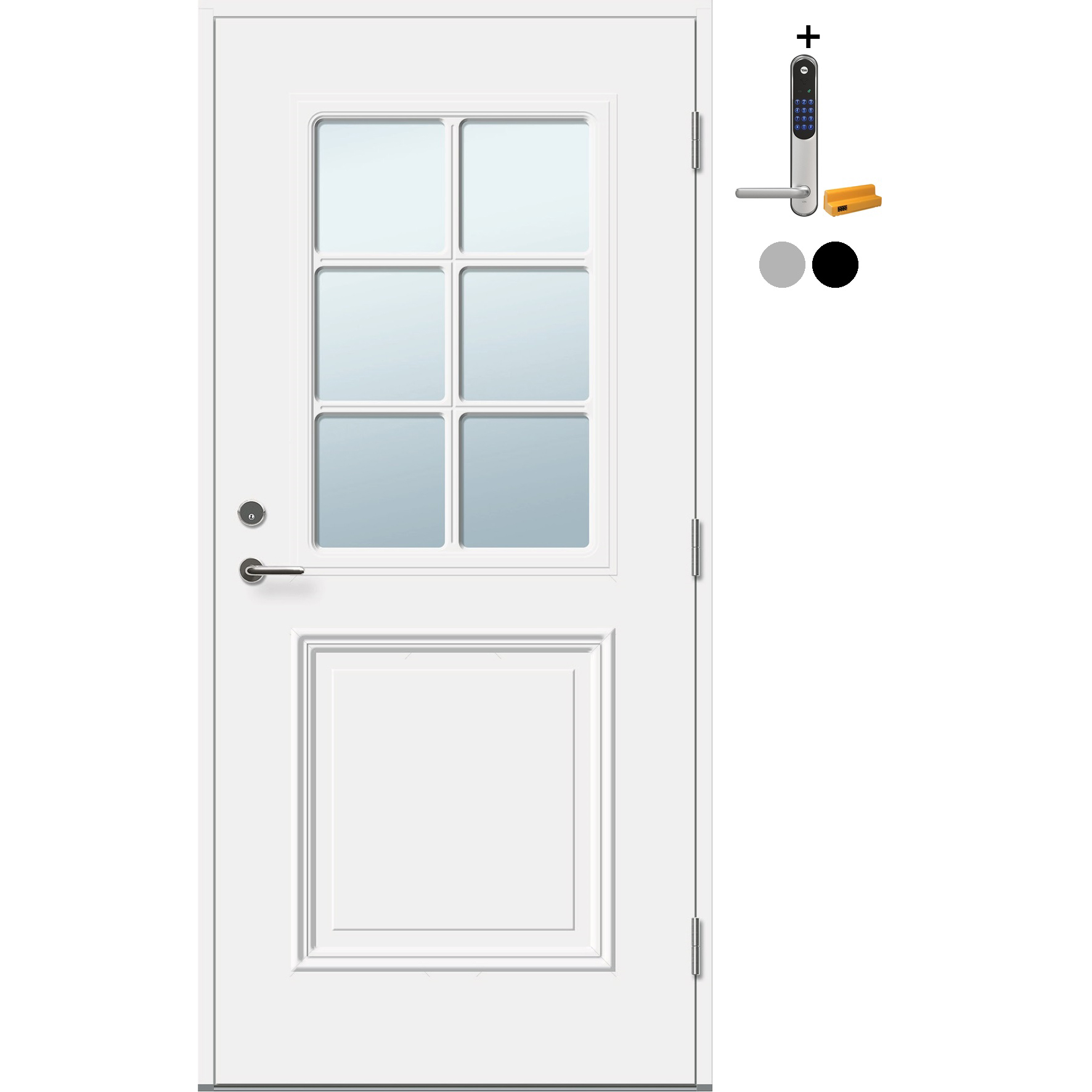 Ytterdør Tundøren Tun 406 Hvit med Yale Doorman Classic Home