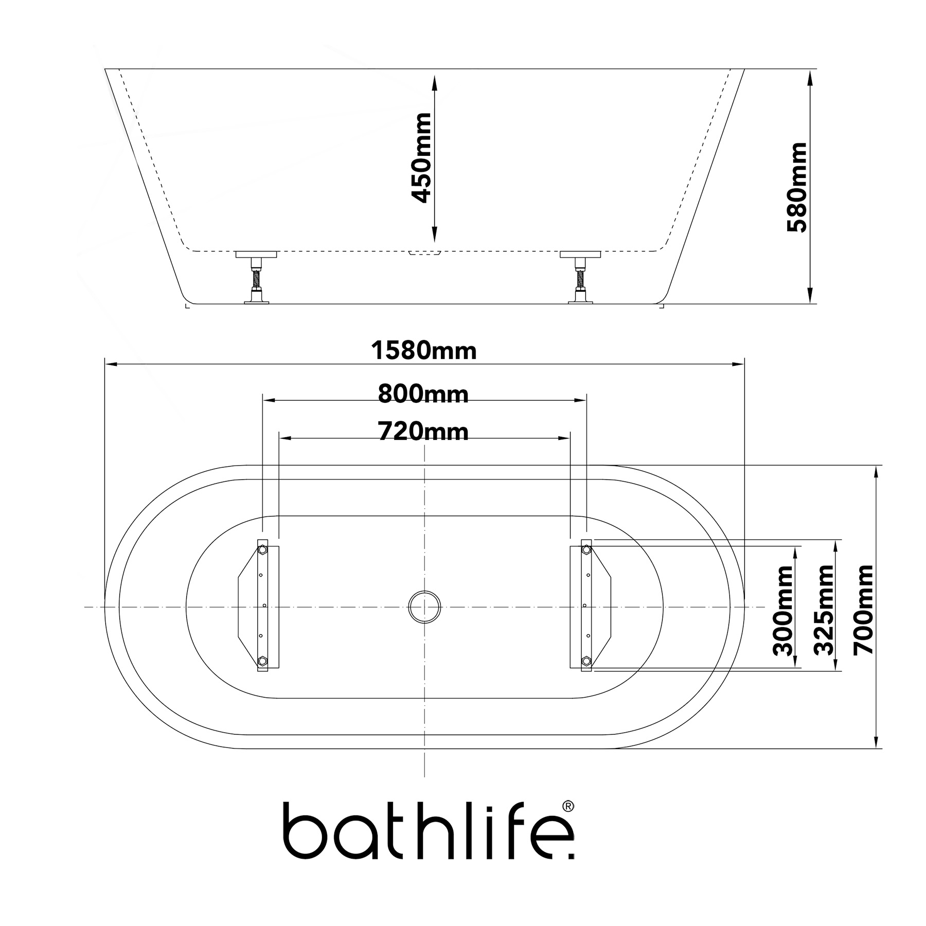 Badekar Bathlife Balans Hvit