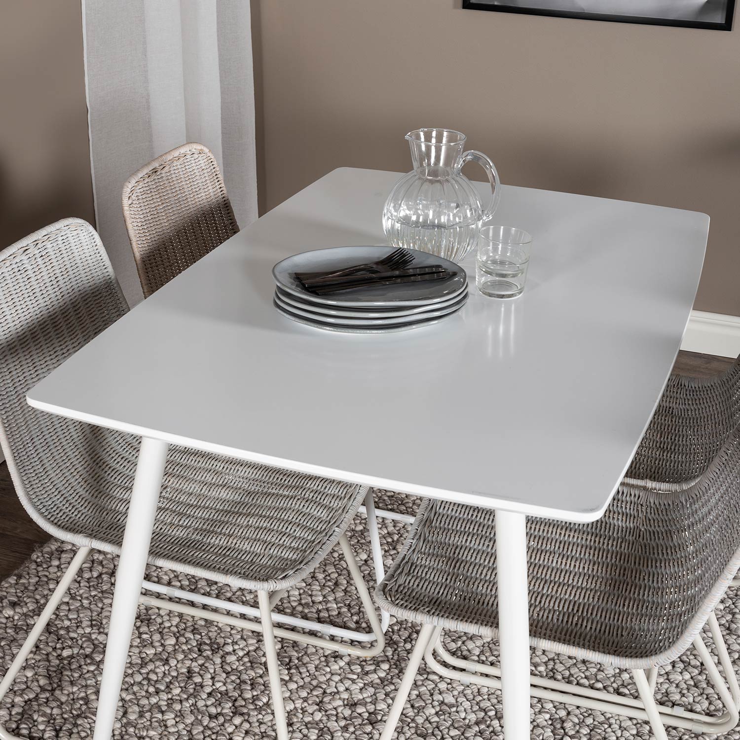 Spisegruppe Venture Home Pobbie med 4 Cornelia Stoler Polyester