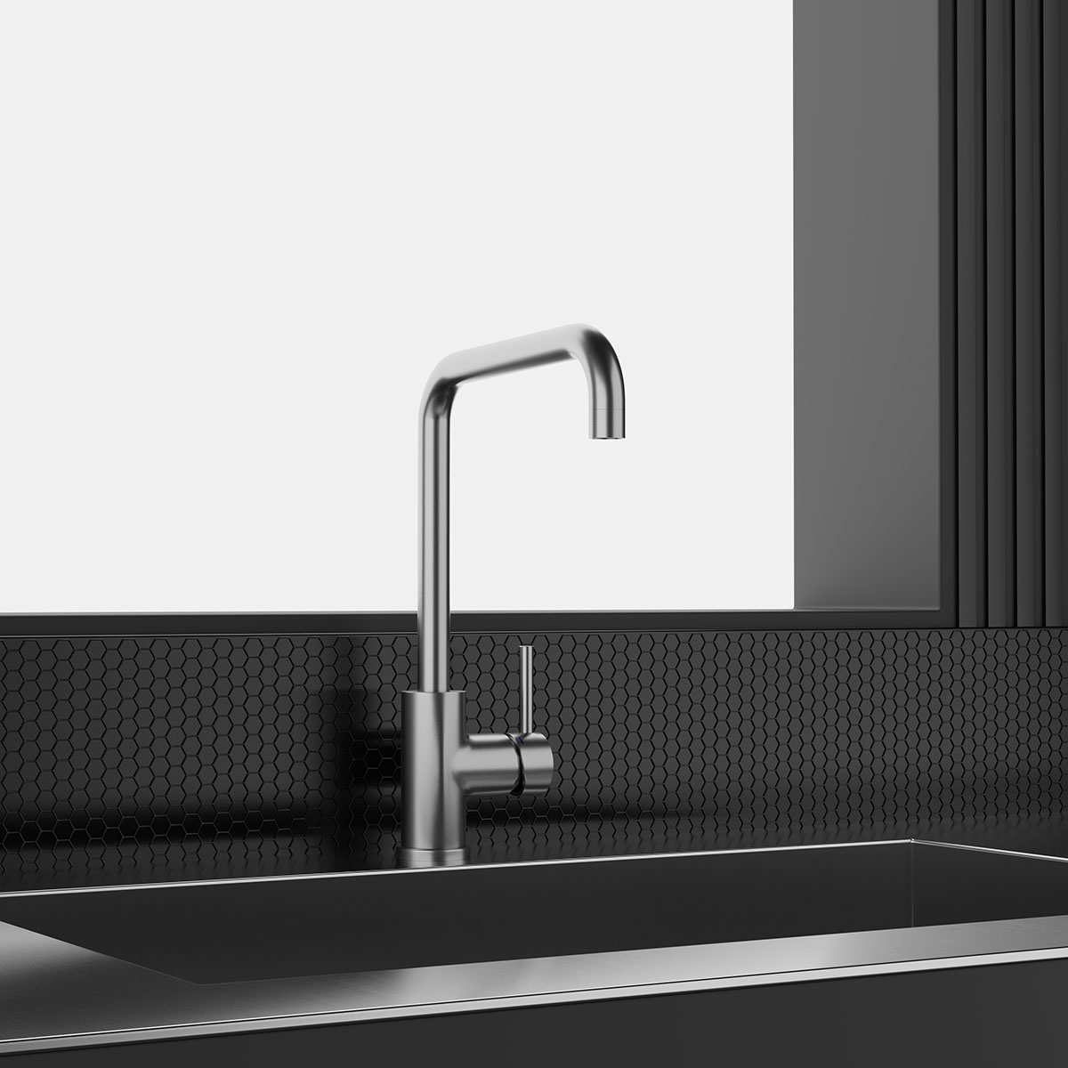 Kjøkkenbatteri Scandtap Steel Square Rustfritt stål