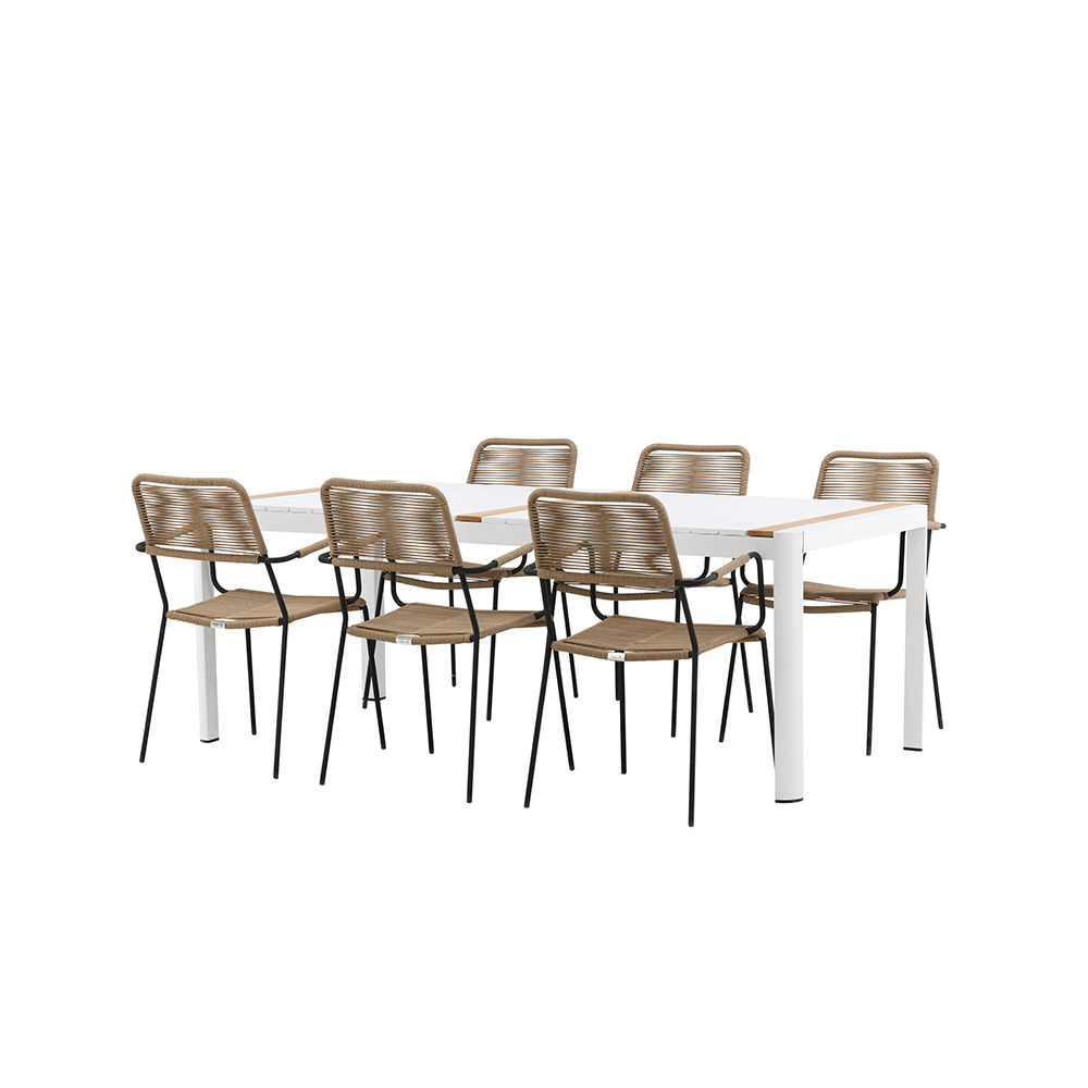 Spisegruppe Venture Home Togo med 6 Lindos Stoler