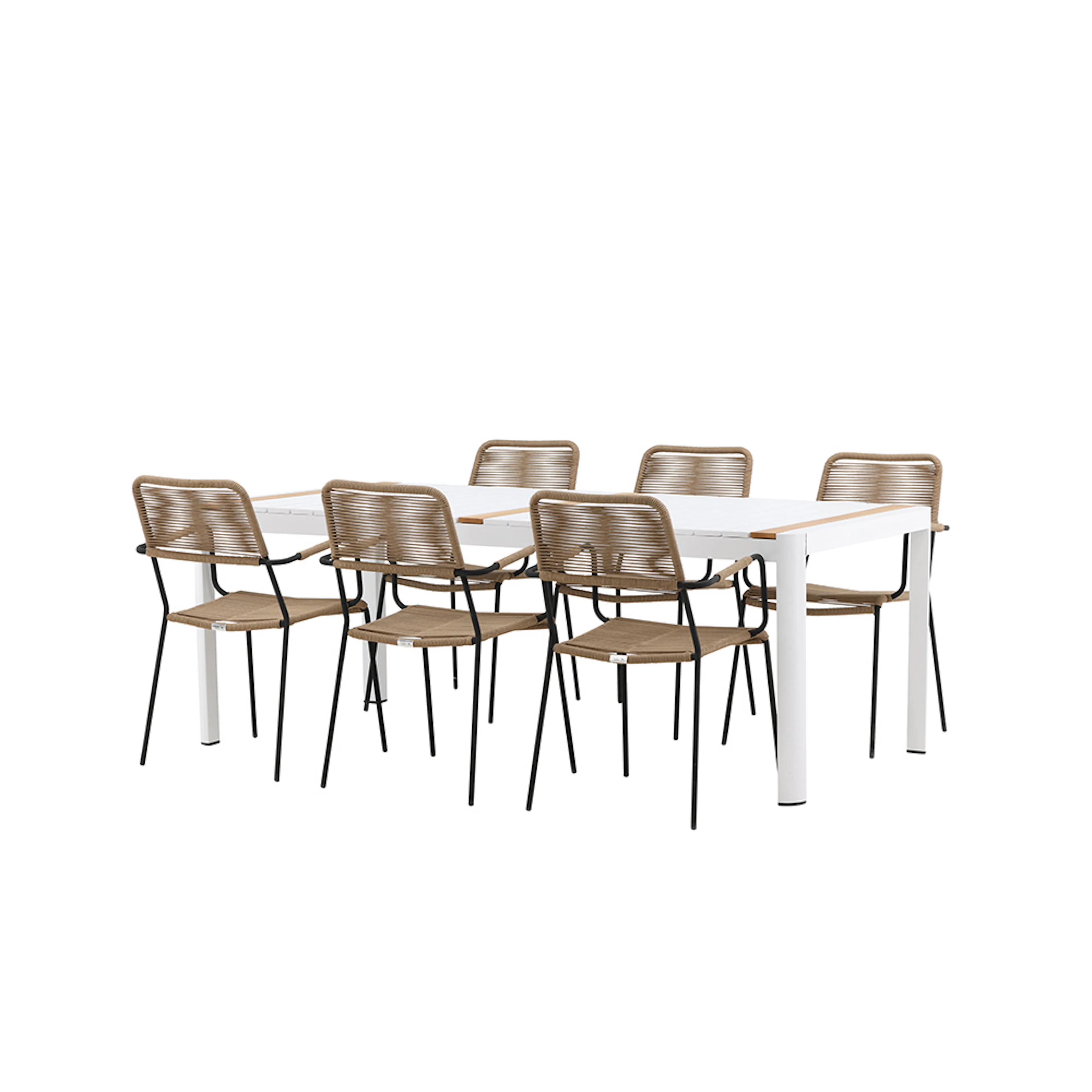 Spisegruppe Venture Home Togo med 6 Lindos Stoler