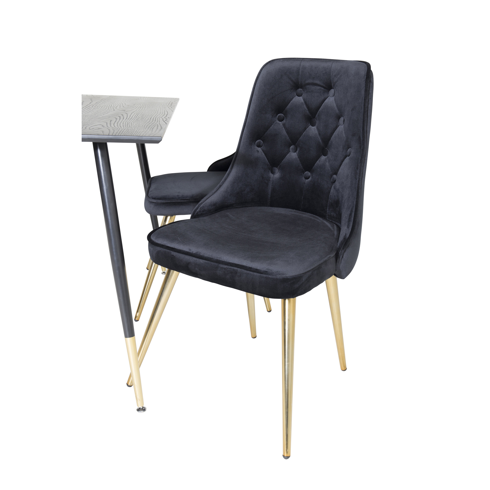 Spisegruppe Venture Home Dipp med 4 Velvet Deluxe Stoler