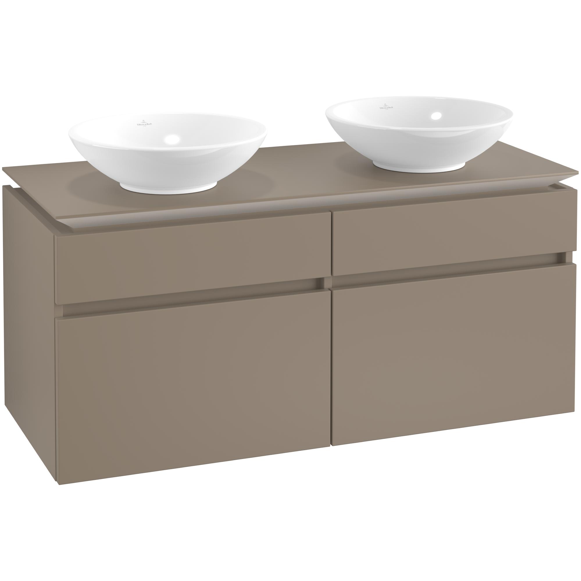 Tvättställsskåp Villeroy & Boch Legato 1200 med 4 Lådor för Två Ytmonterade Tvättställ | badrum - badrumsmobler - tvattstallsskap-och-kommod | KakelKungen