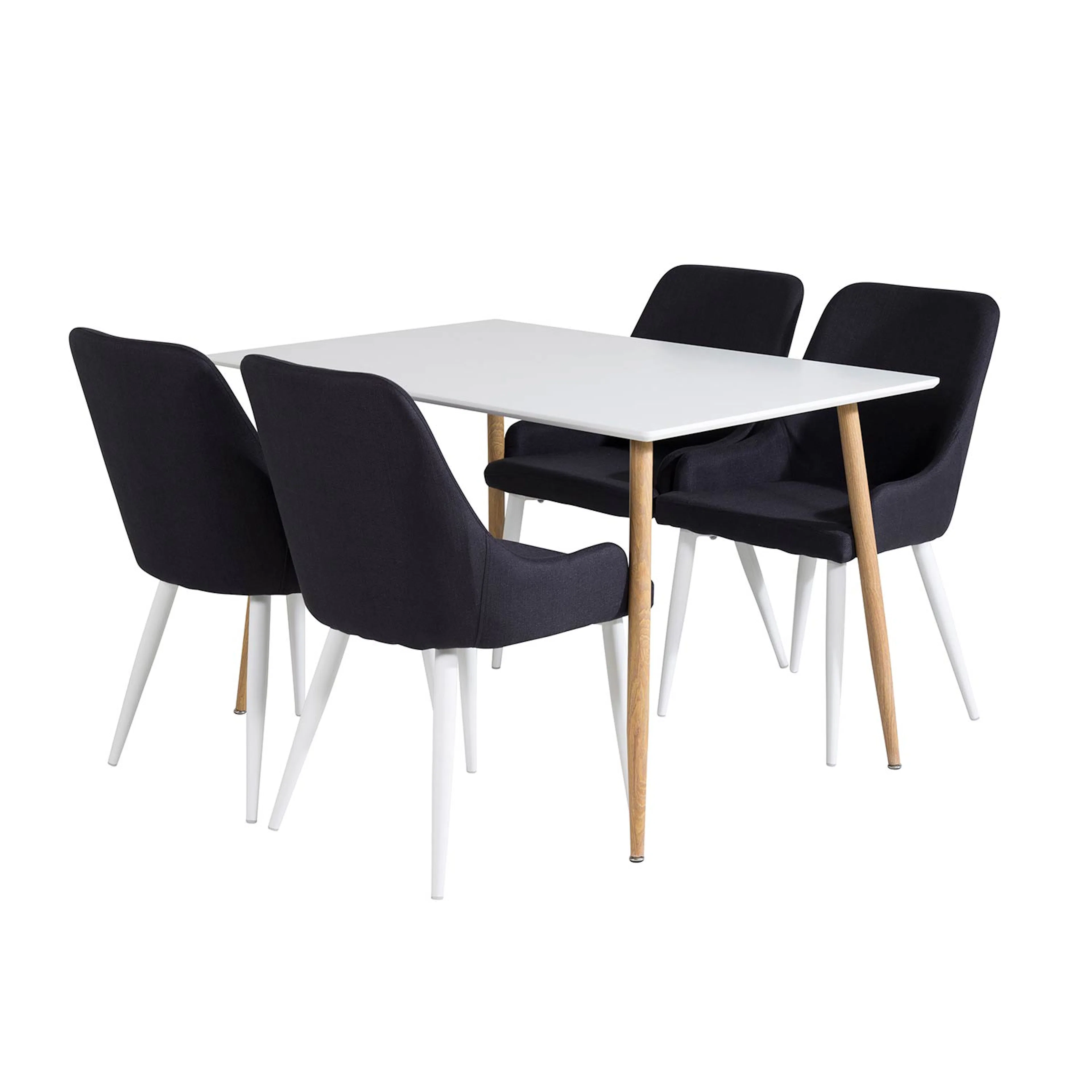 Spisegruppe Venture Home Pobbie med 4 Plake Stoler Polyester