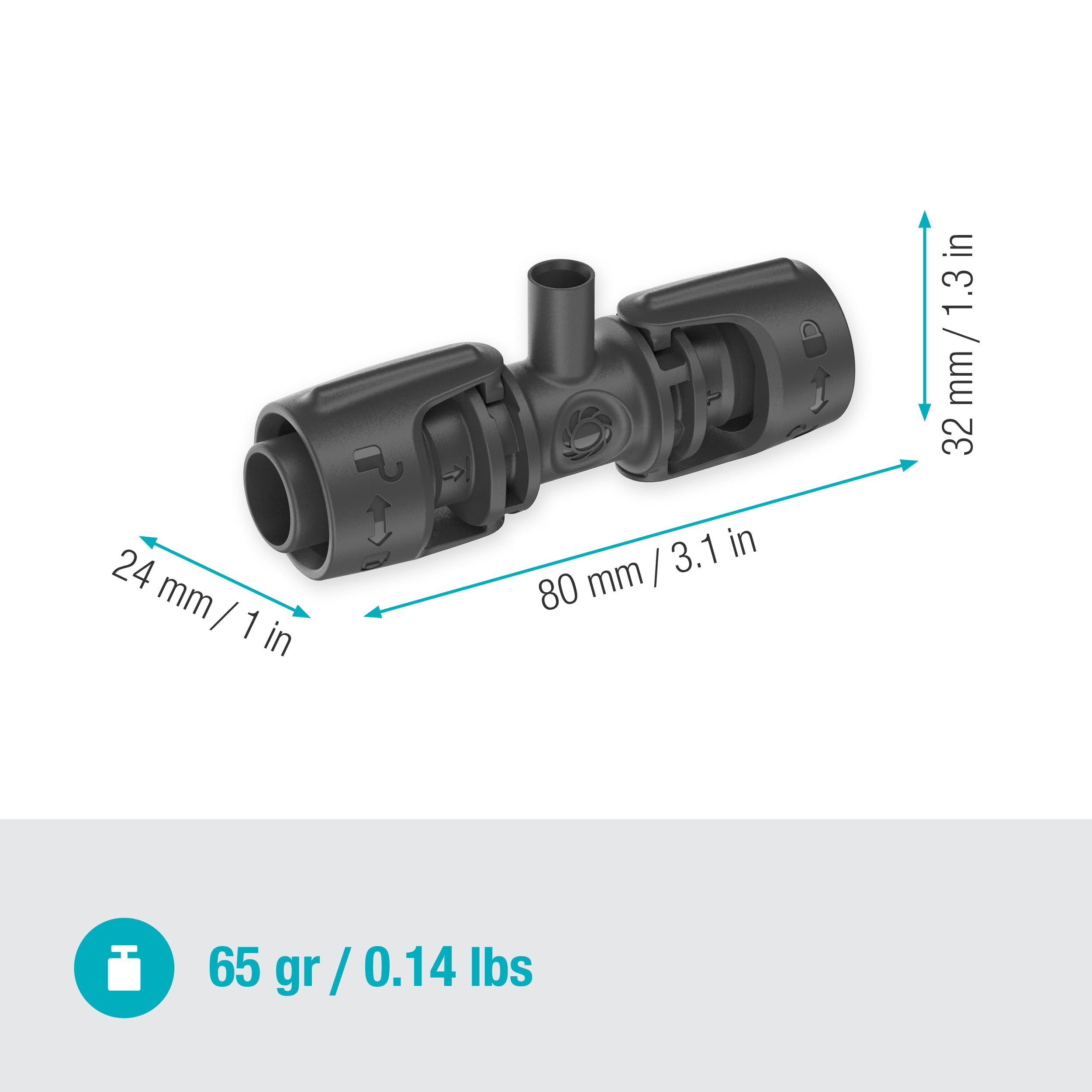 T-kobling Gardena Micro-Drip med Sprøytefeste 13 mm (1/2")