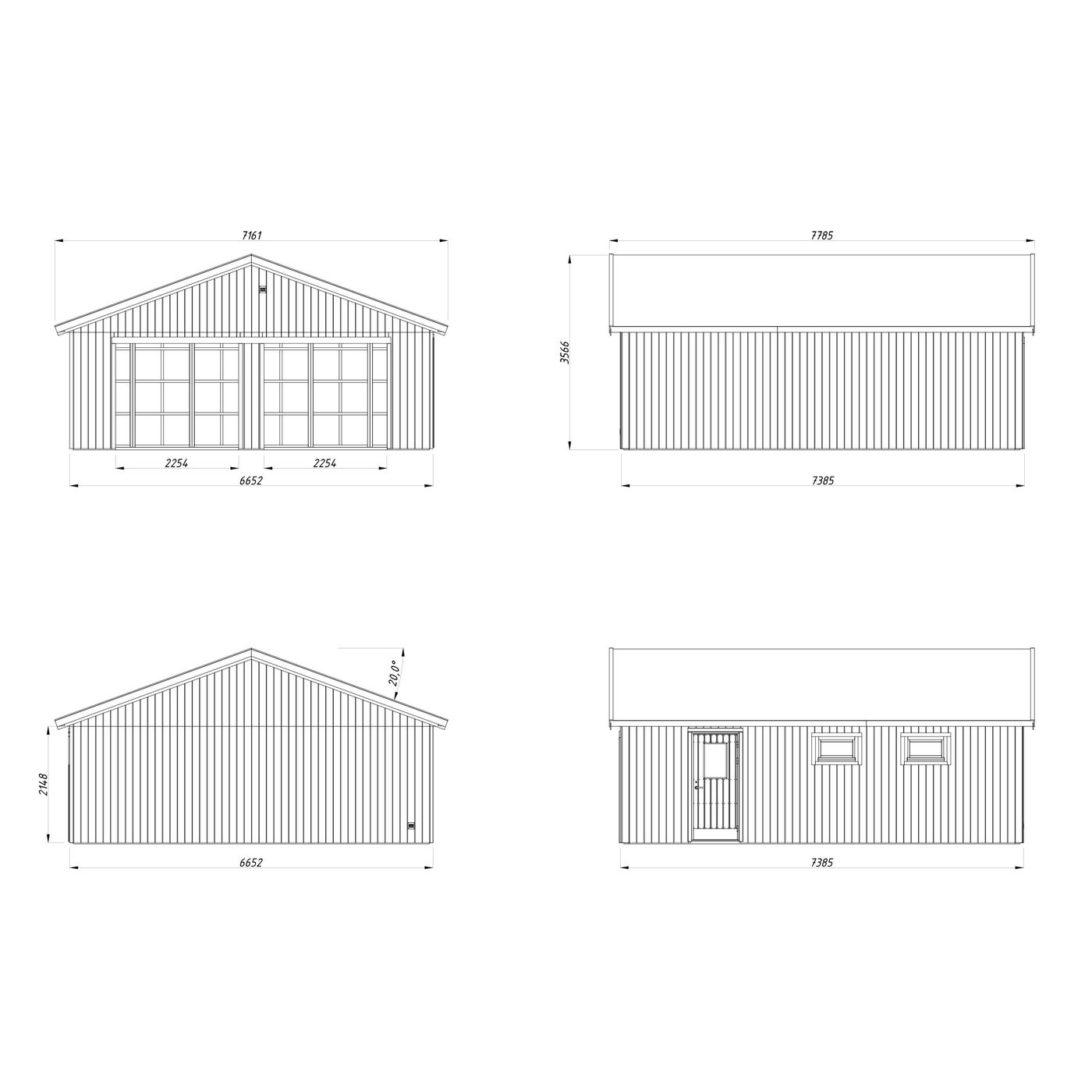 Dobbel Garasje Palmako Andre 49,1 m2 uten Port