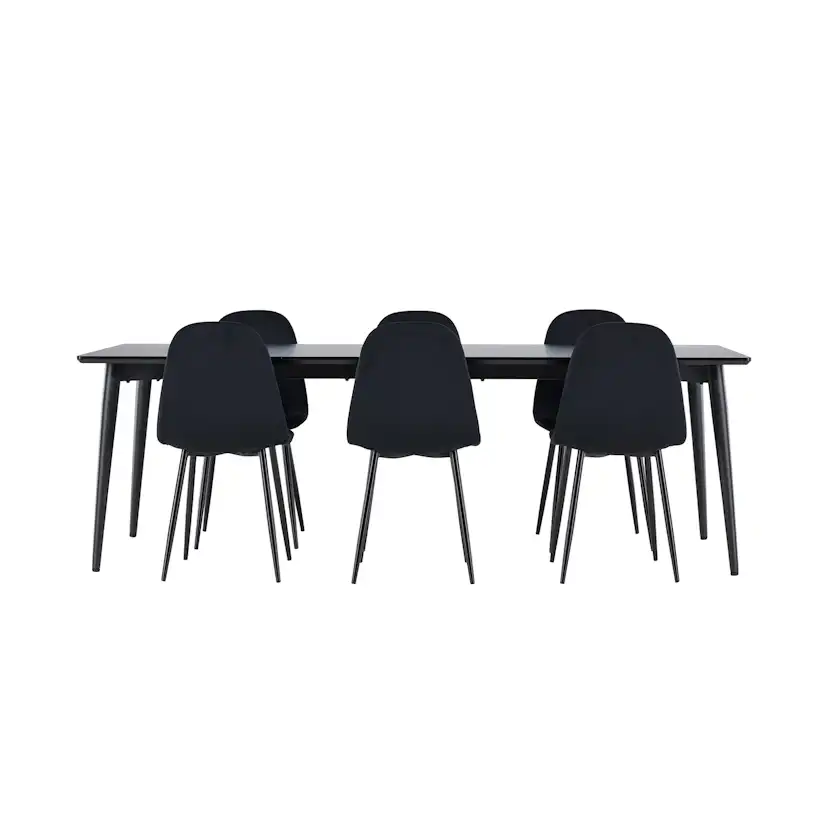 Spisegruppe Venture Home Ellis 230 med 6 stk Polar Stoler Fløyel