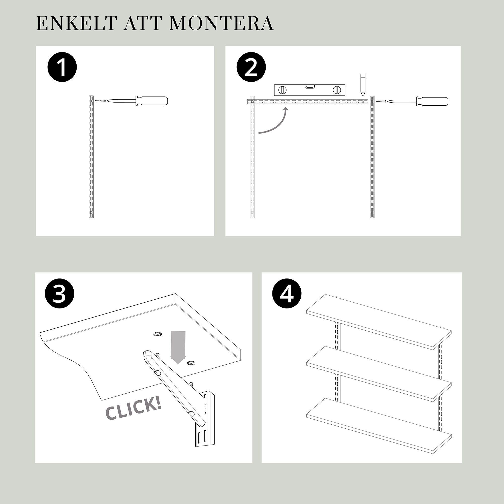 Hyllesystem Elfa Kit Plugg-inn