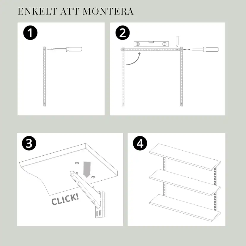Hyllesystem Elfa Kit Plugg-inn