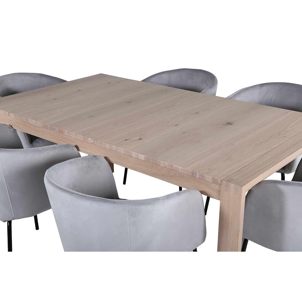 Spisegruppe Venture Home Shy med 6 Bergen Stoler Fløyel