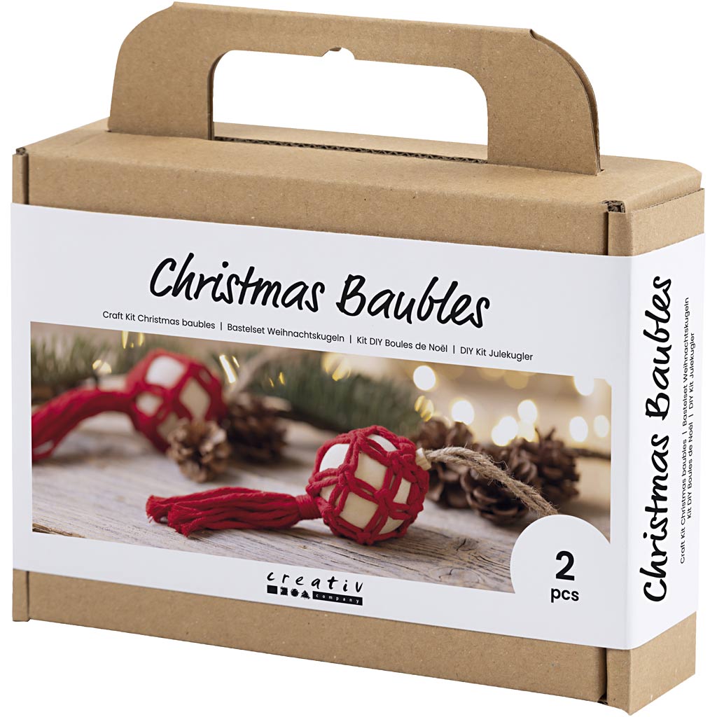 Julekuler Creativ Company DIY Kit Julerød Macramé