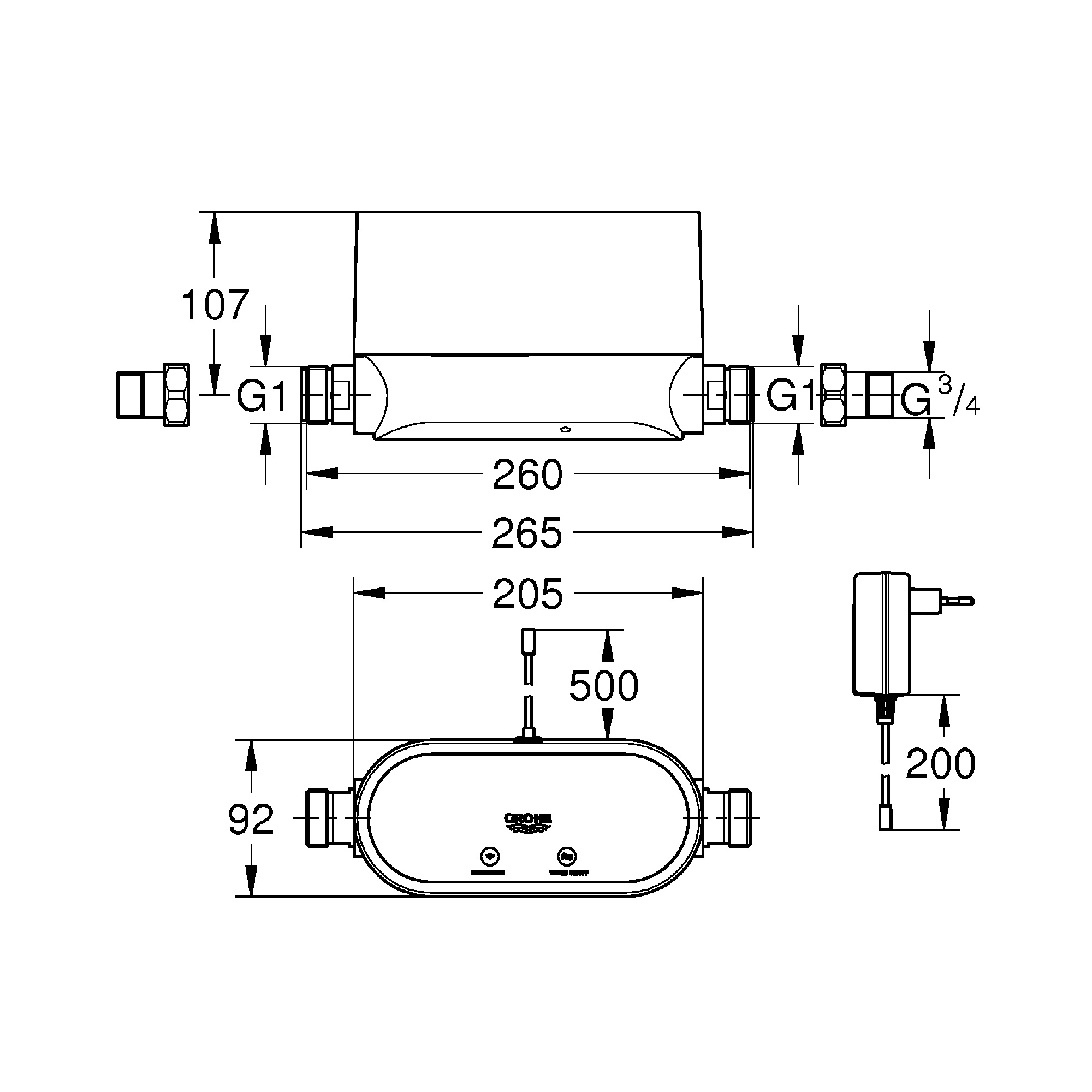 Vattenfelsbrytare Grohe Sense Guard 22500