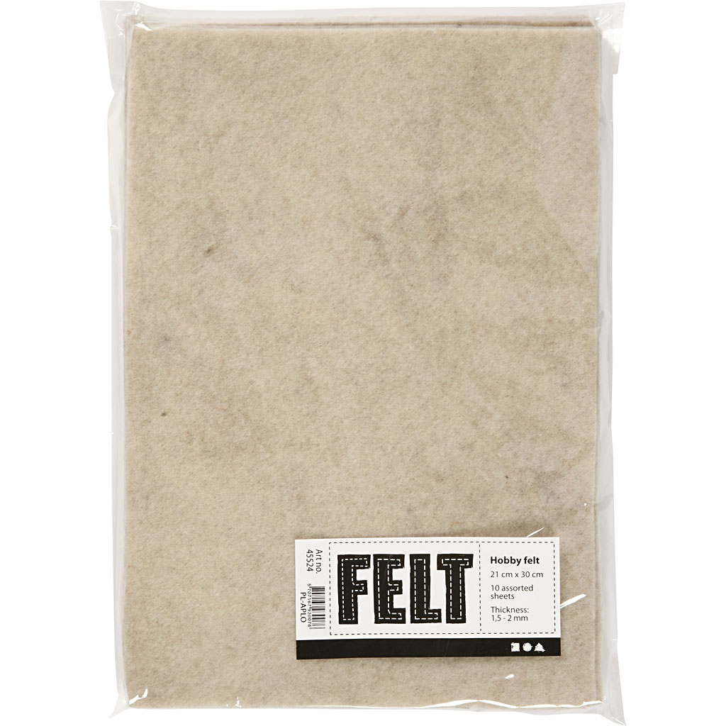 Hobbyfilt Creativ Company A4 210x297 mm Melert 10 Ark/1 Pk