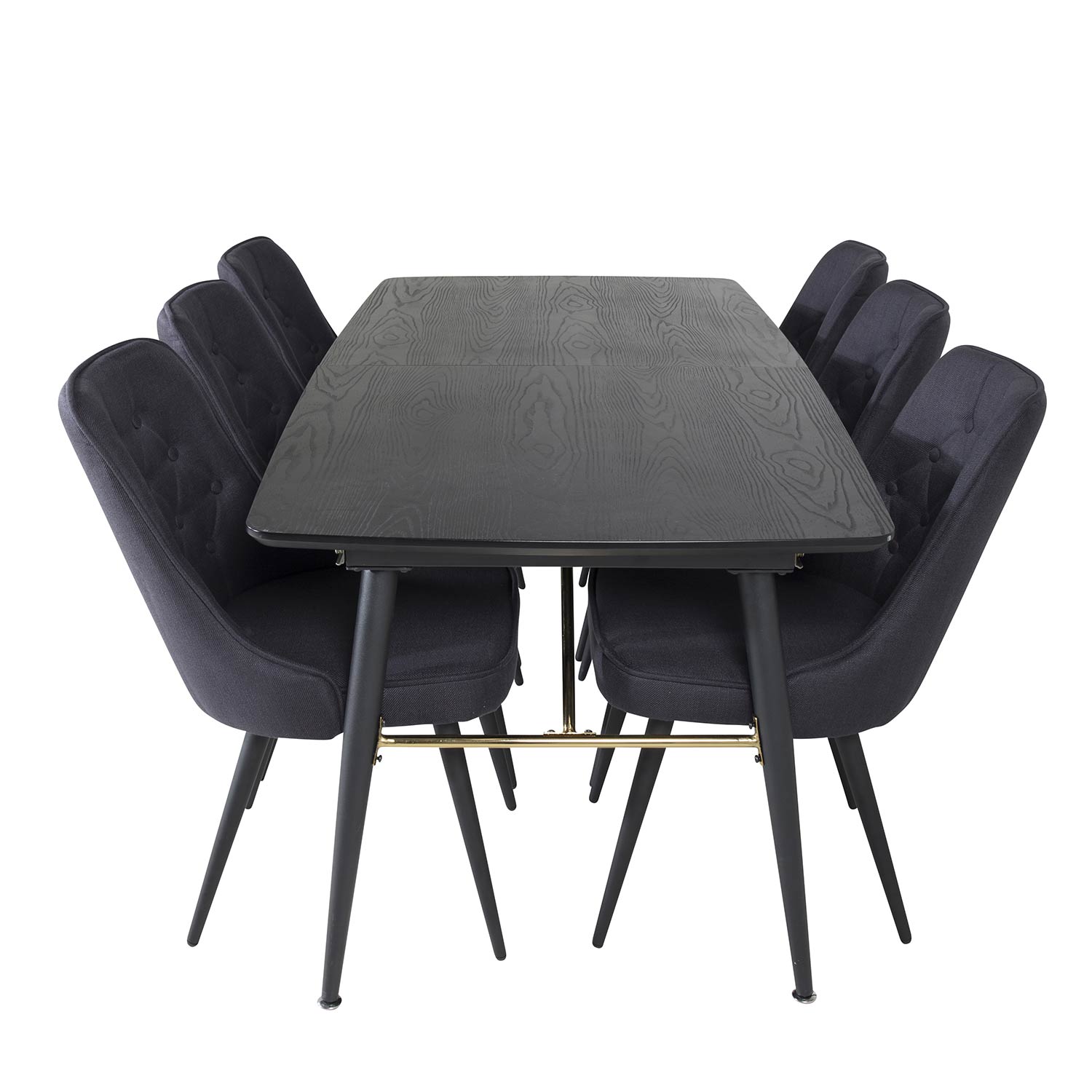 Spisegruppe Venture Home Gold med 6 Velvet Deluxe Stoler