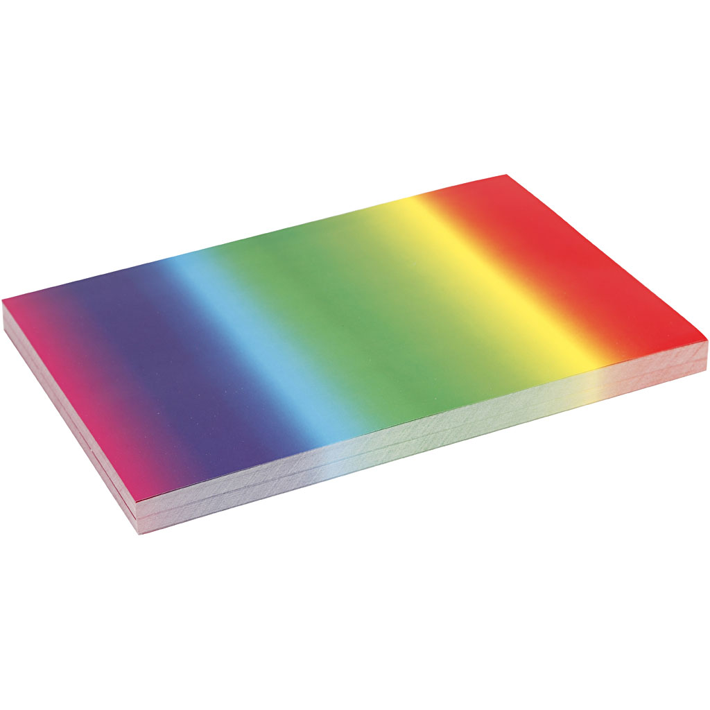Regnbågskartong, A4, 210x297 mm, 180 g, 100 ark/ 1 förp. 100 st