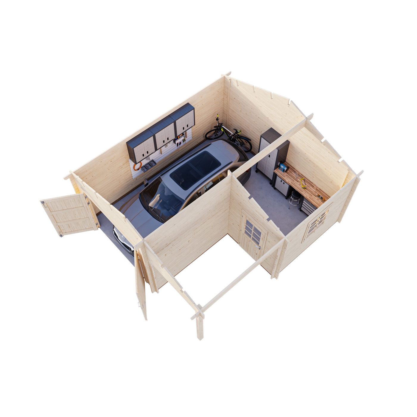 Roger 21,9+5,2 m2 w/ wooden gate Ubehandlet tre