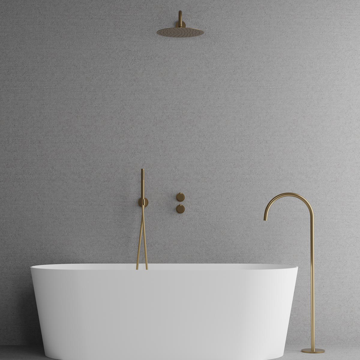 Takduschset Scandtap Steel Harmonized Bliss 3 med Badkarsfblandare för Inbyggnad | badrum - duscharmatur - takdusch | KakelKungen