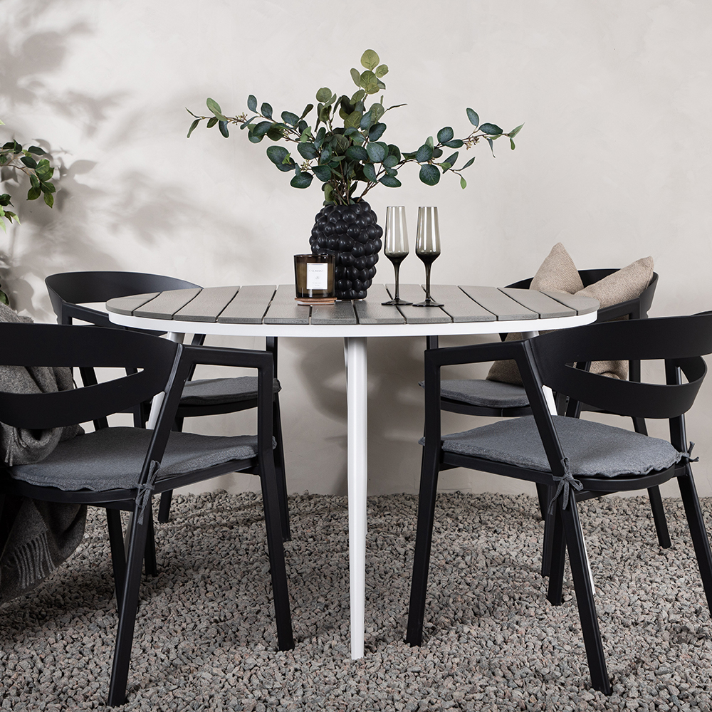 Spisegruppe Venture Home Break Ø120 cm med 4 Slit Stoler
