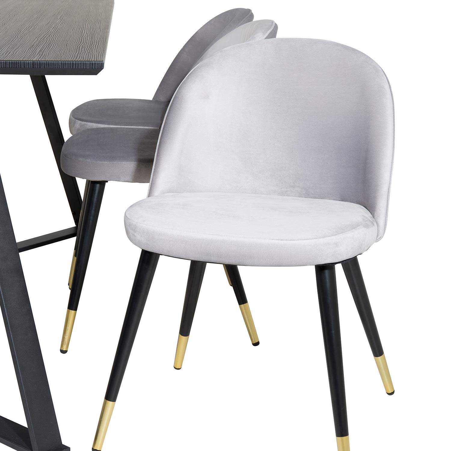 Spisegruppe Venture Home Madde med 6 Valentina Stoler Fløyel