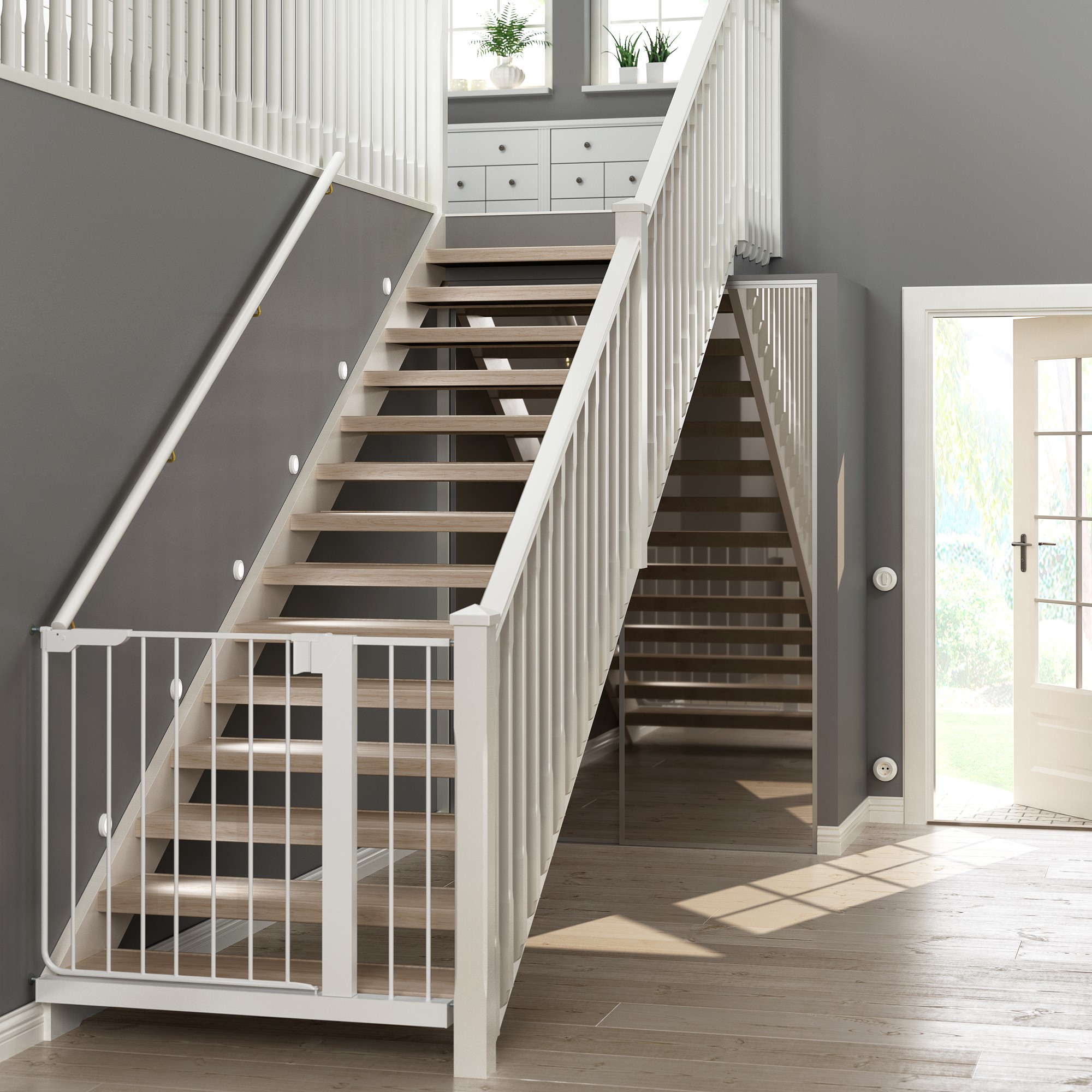 Trappefornyer Lundbergs Premium Nordic White Eik Enkeltrinn