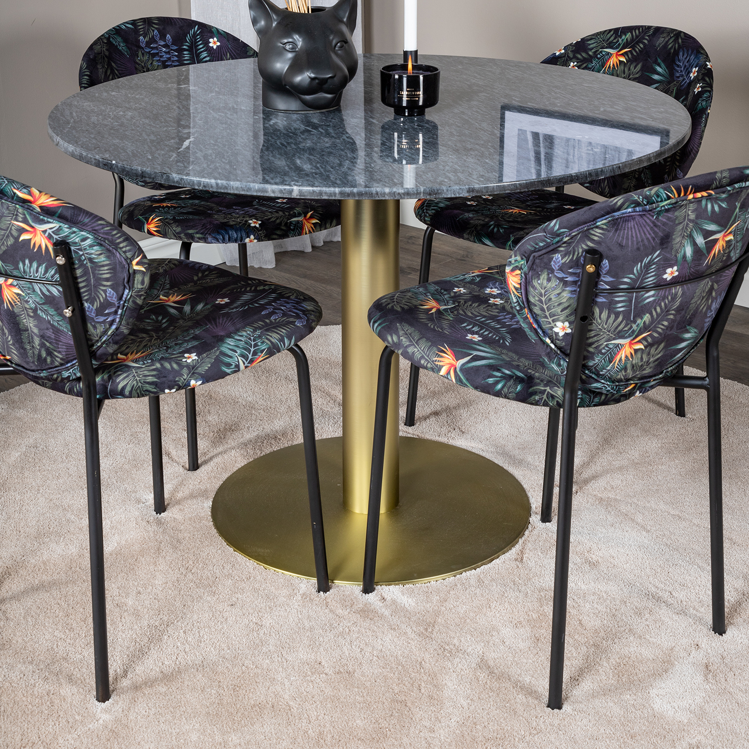 Spisegruppe Venture Home Estelle med 4 Valor Stoler Polyester