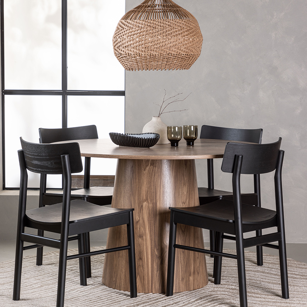 Spisegruppe Venture Home Lanzo Ø120 cm med 4 stk Montros Stoler