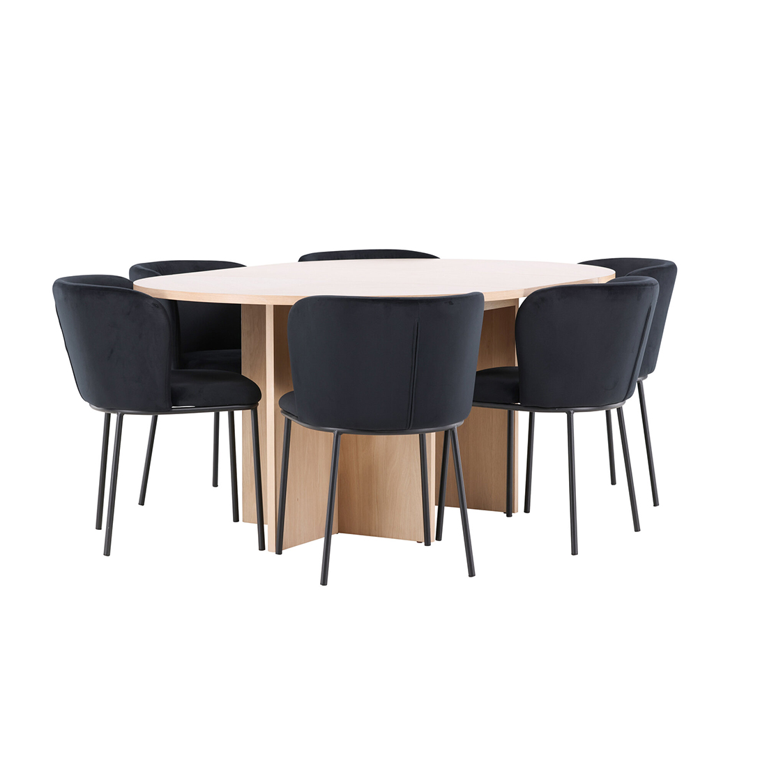 Spisegruppe Venture Home Strada Ø120 cm med 6st Edina Spisestoler