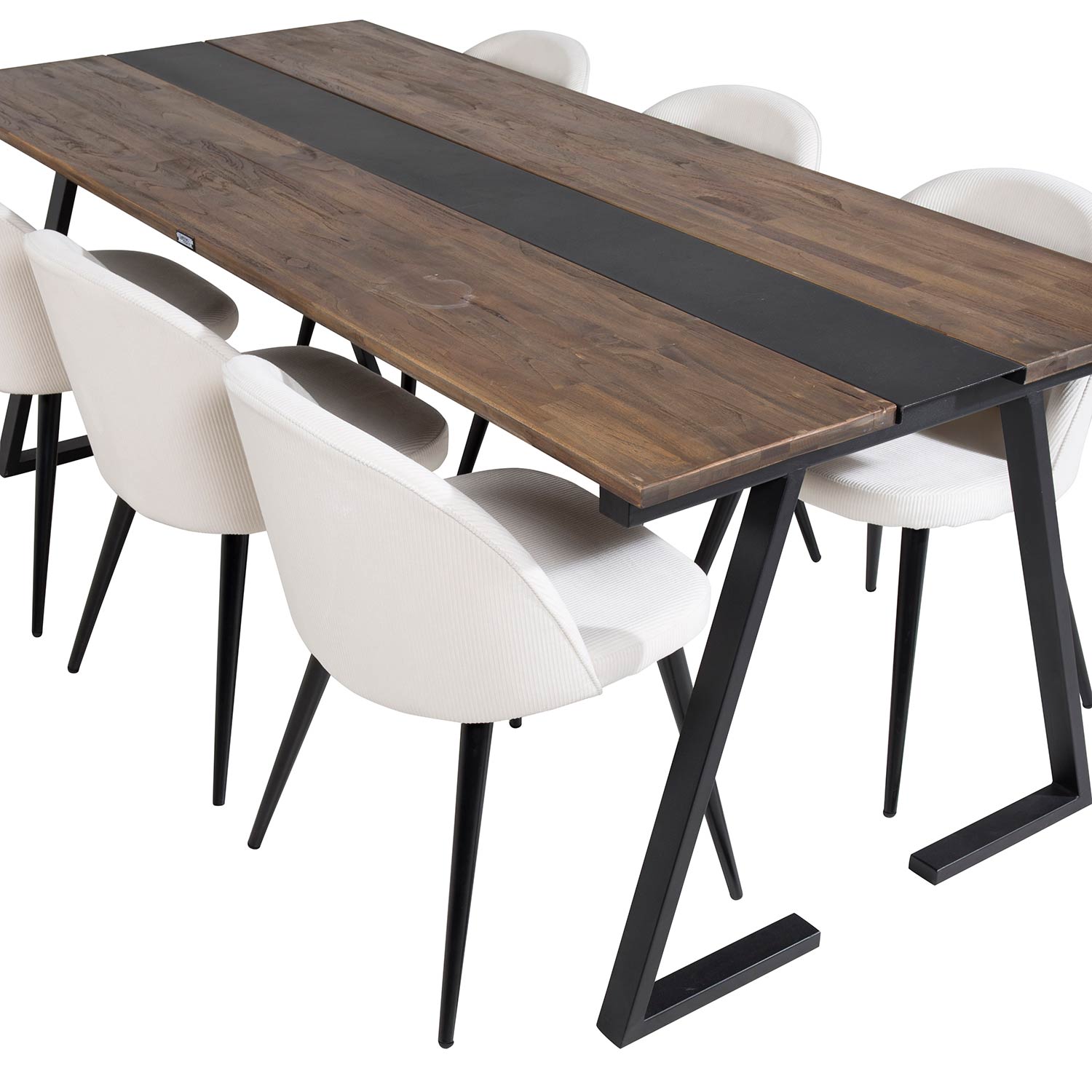 Spisegruppe Venture Home Jane med 6 Valentina Stoler Manchester