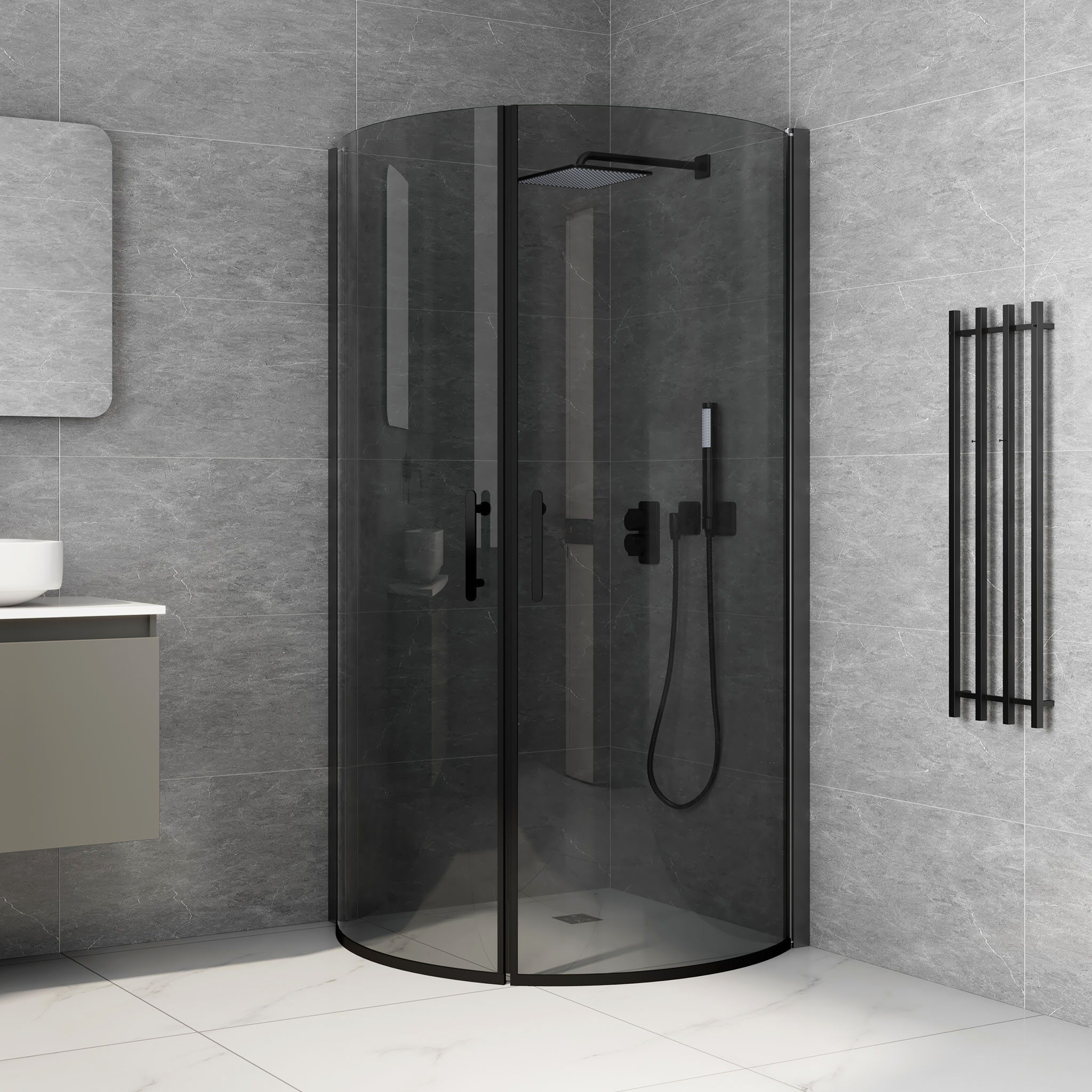 Dusjhjørne Lyfco Cornelia Sotet glass