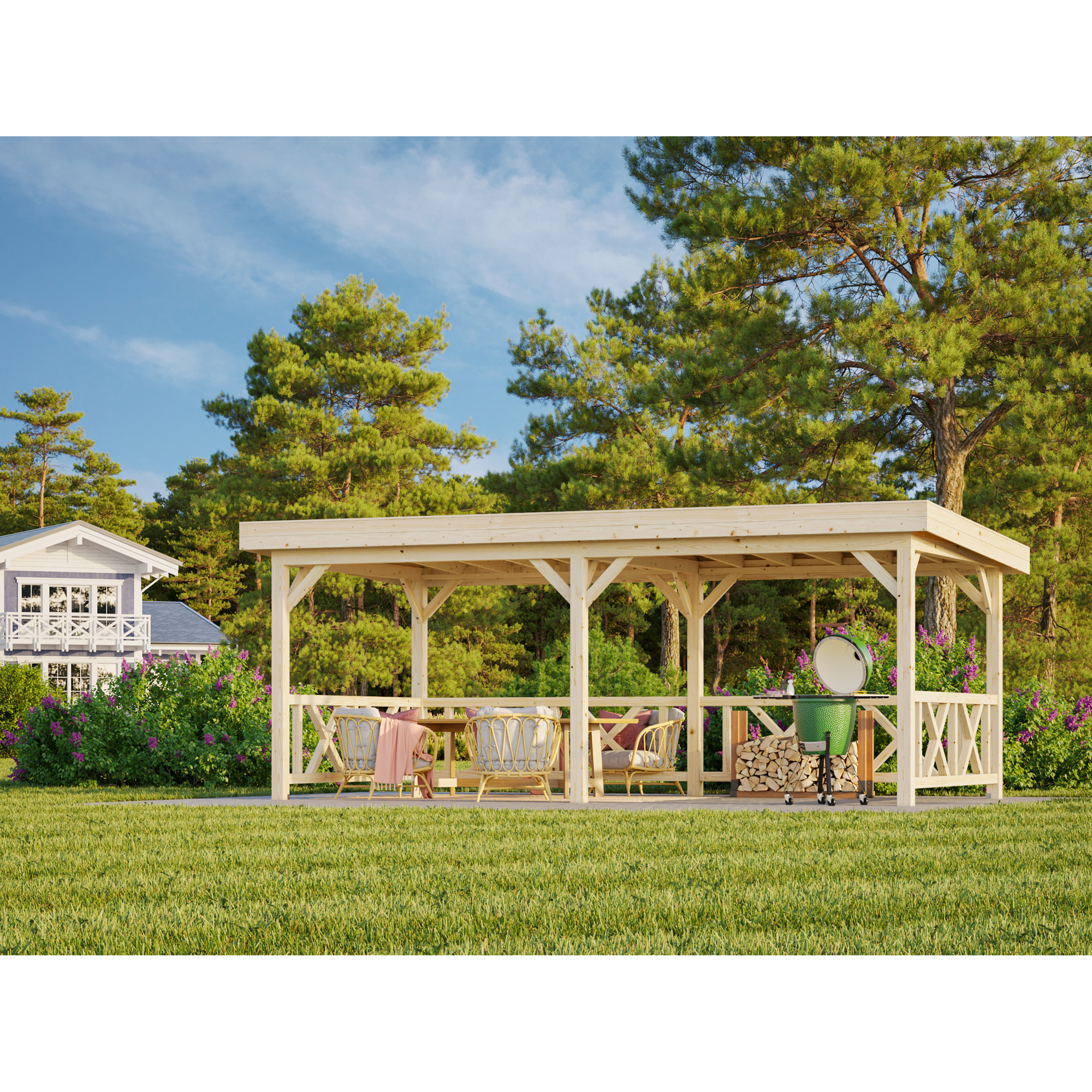 Lenna paviljong 16,6 m2 Set 307 Ubehandlet Tre