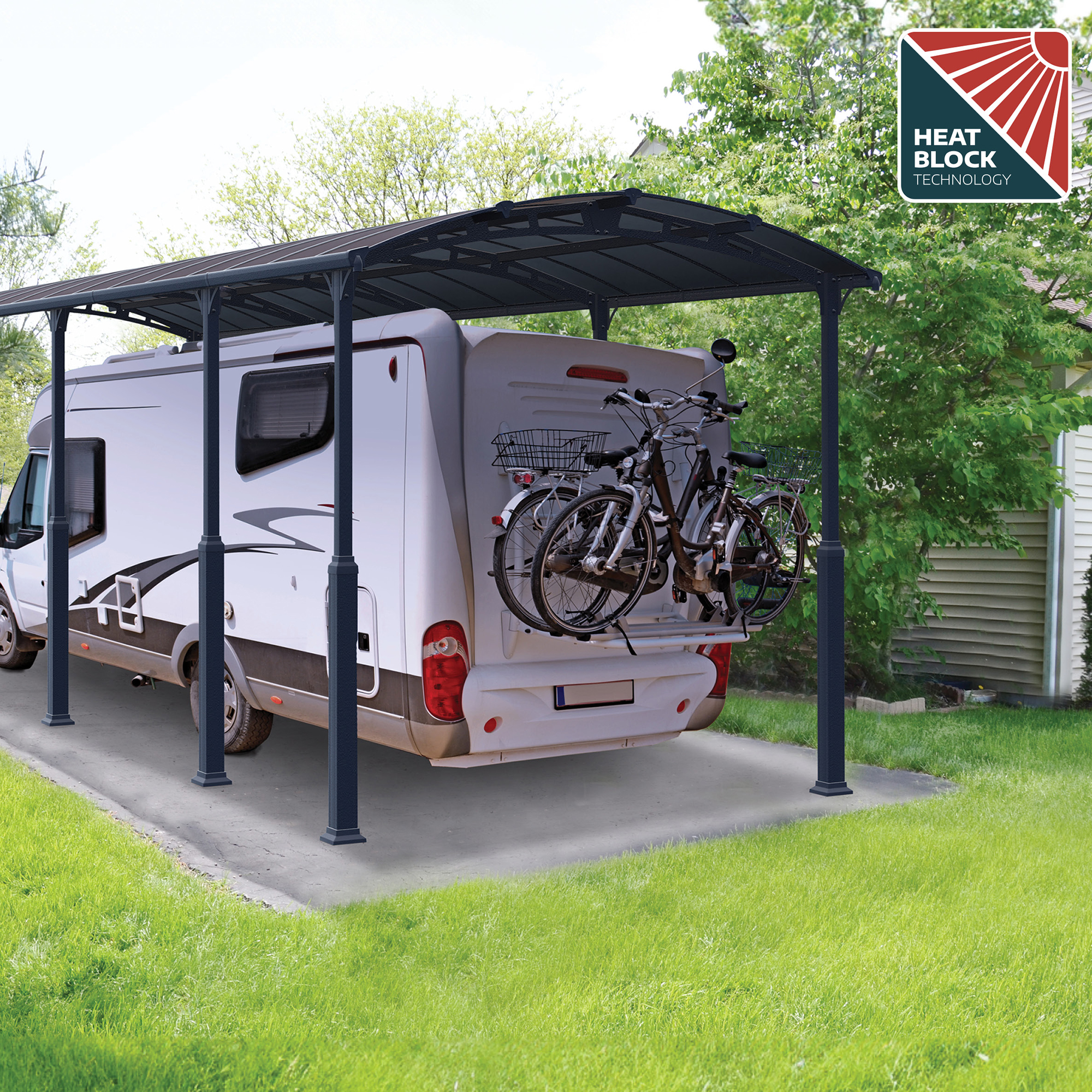 Carport Canopia av Palram Alpine i metall for bobiler 3,6x11 m